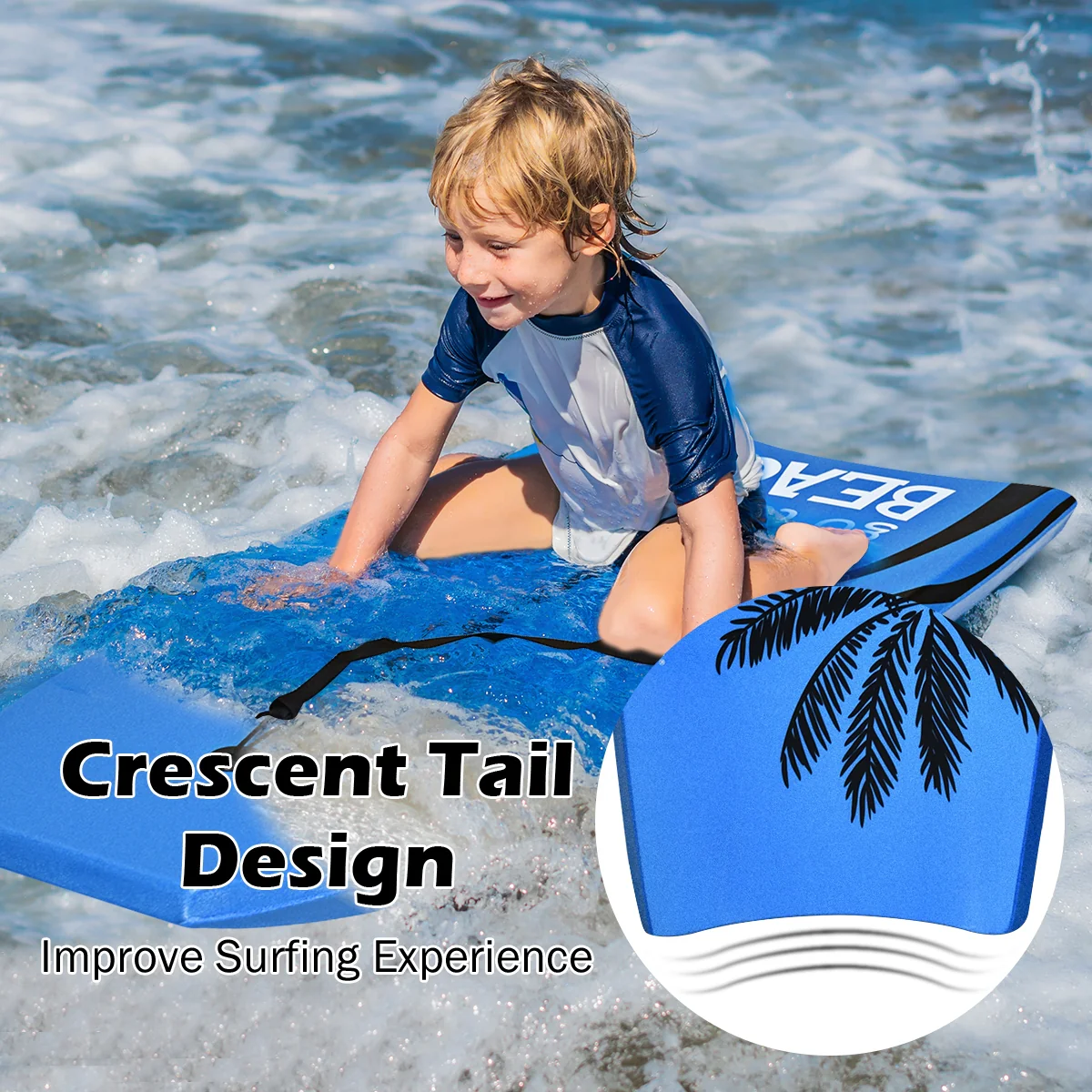 Lightweight Bodyboard, EPS Core, Leash, Size L - Image 9
