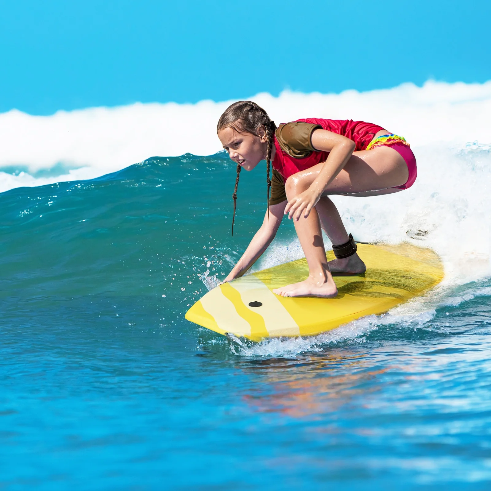 Lightweight Bodyboard, EPS Core, M Size, Yellow - Image 2