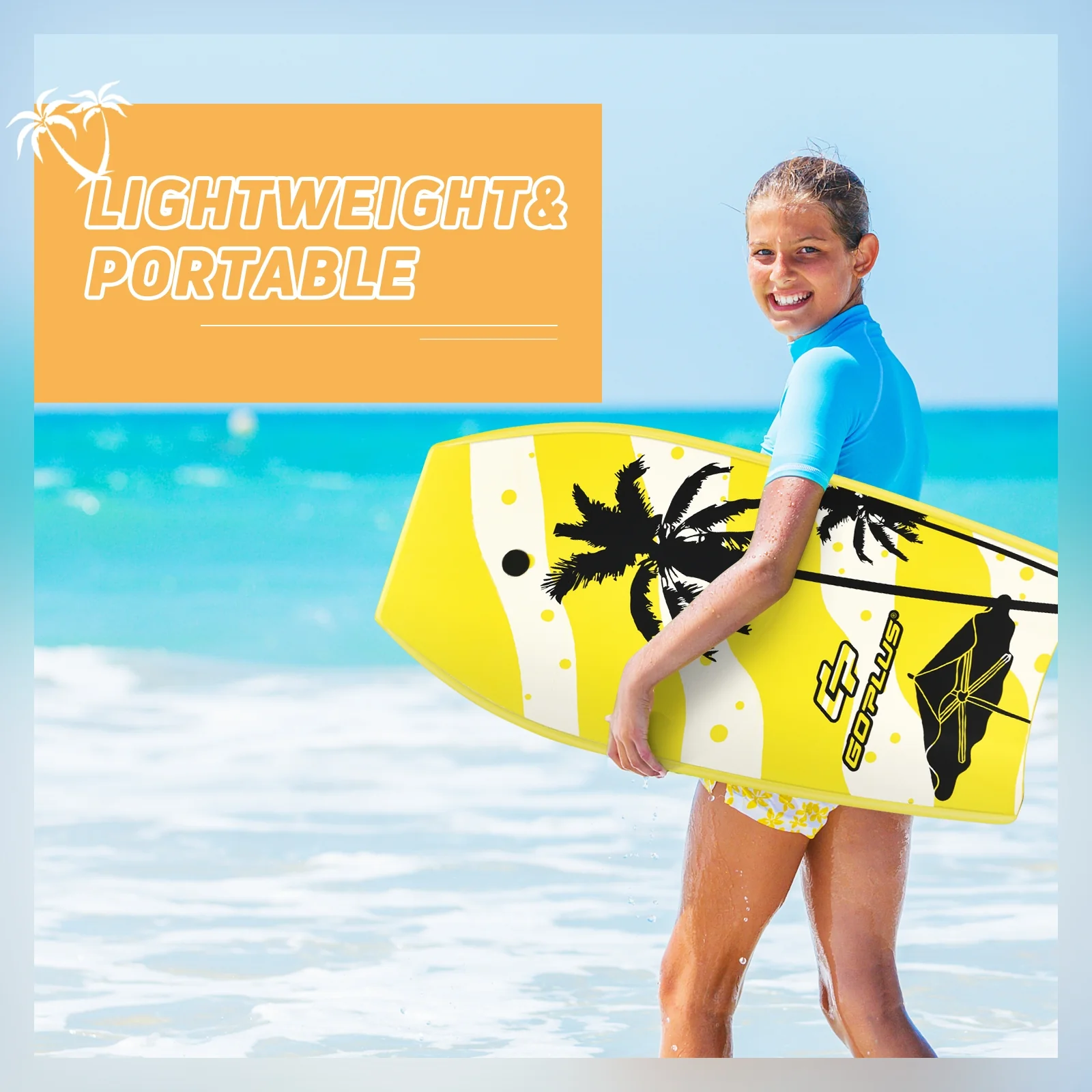 Lightweight Bodyboard, EPS Core, S Size, Yellow - Image 8