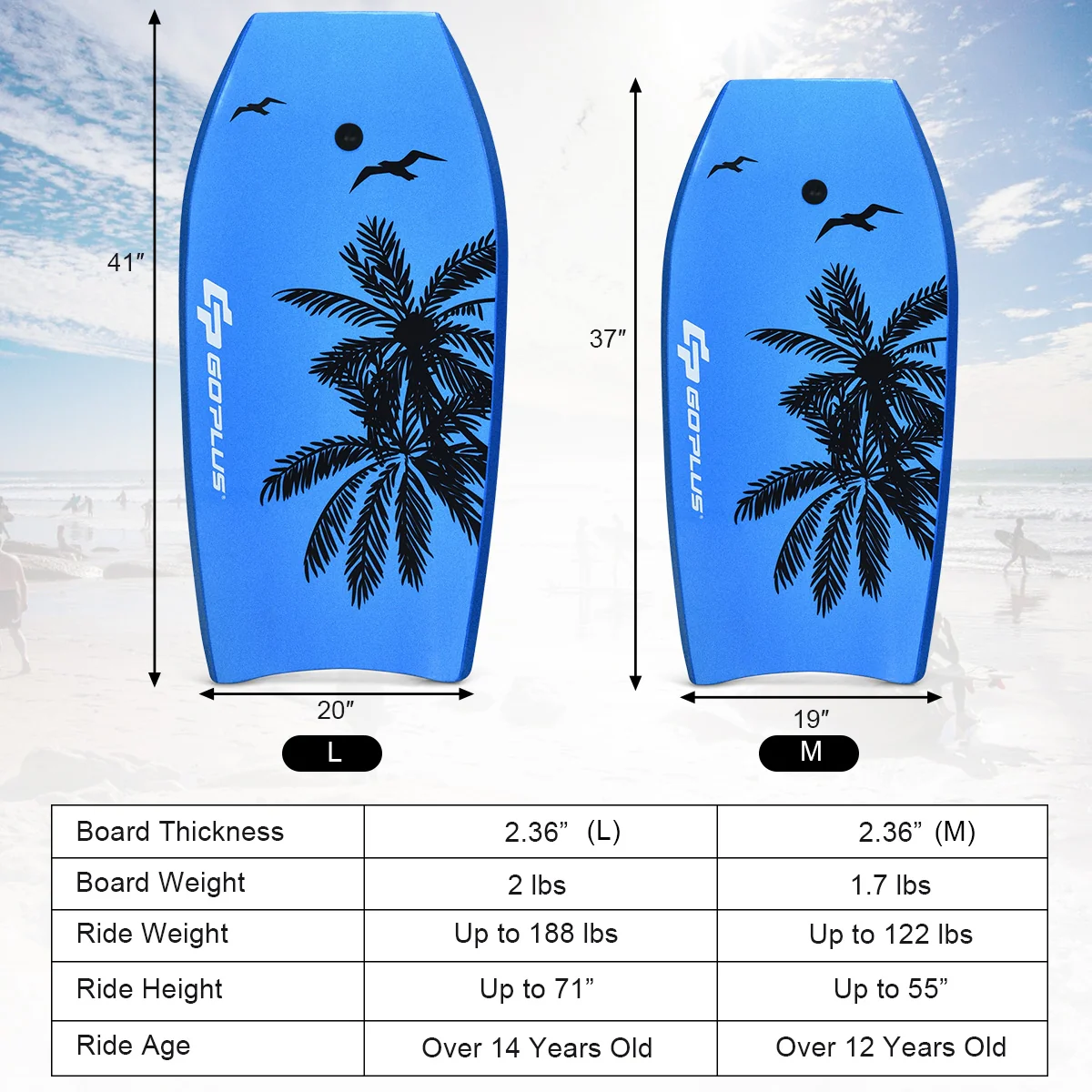 Lightweight Bodyboard With Leash, EPS Core, Size M - Image 5