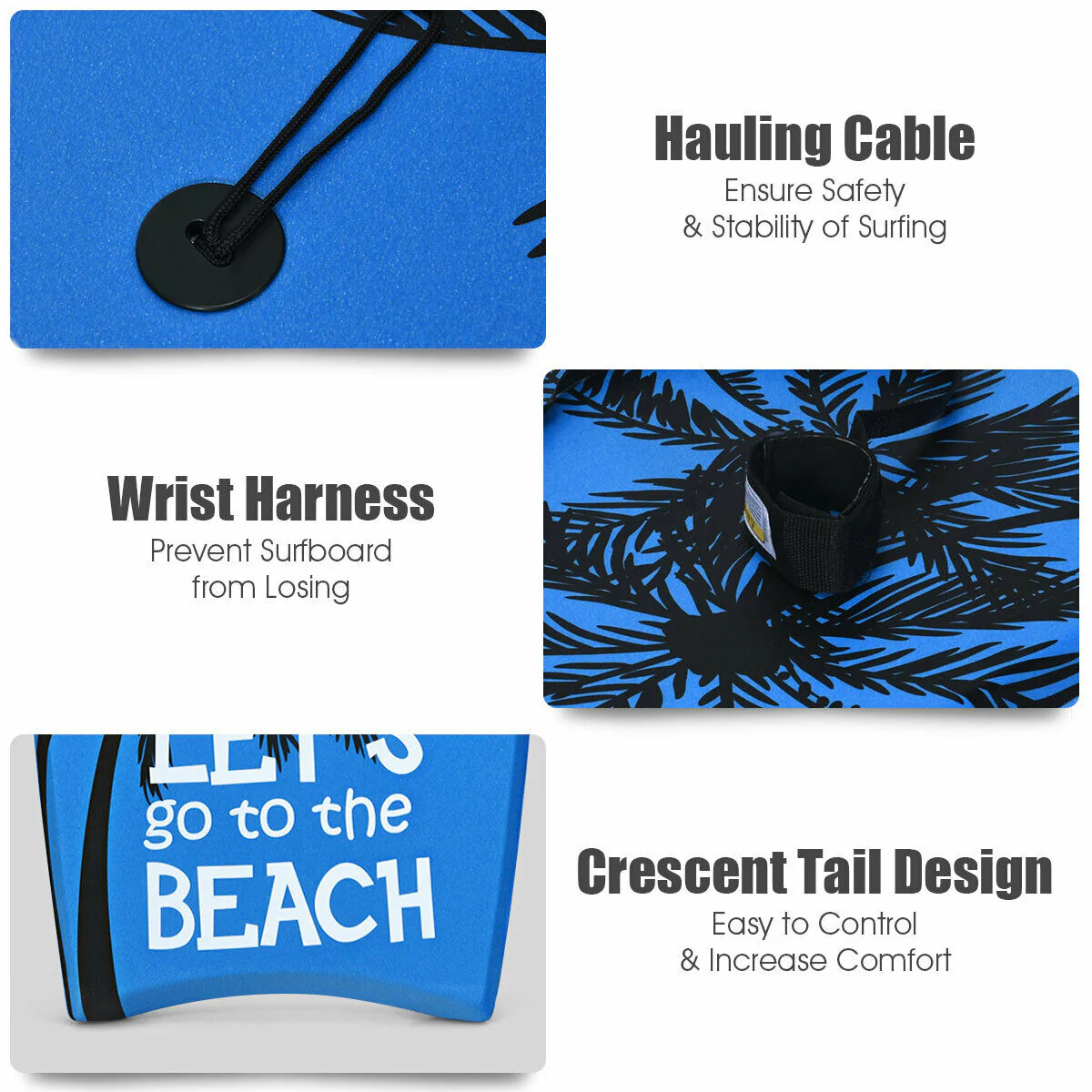 Lightweight Bodyboard With Leash, EPS Core, Size M - Image 7