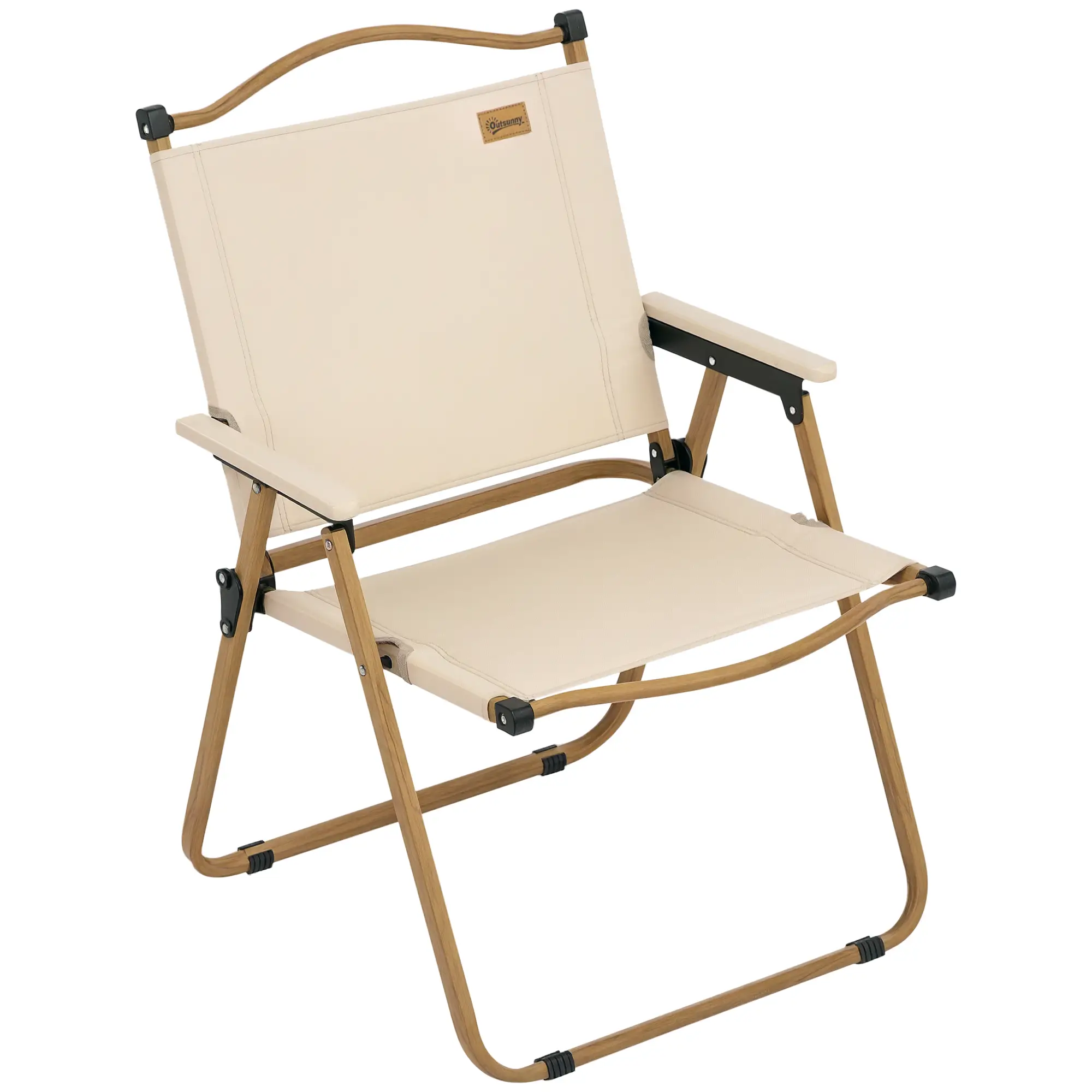 Lightweight Folding Camping Chair, Portable Armchair, Khaki - Image 11