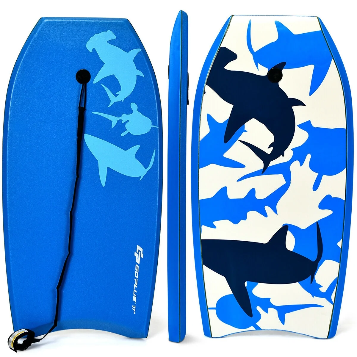 Lightweight Super Bodyboard Surfing W/Leash IXPE Deck EPS Core Boarding-L, Blue