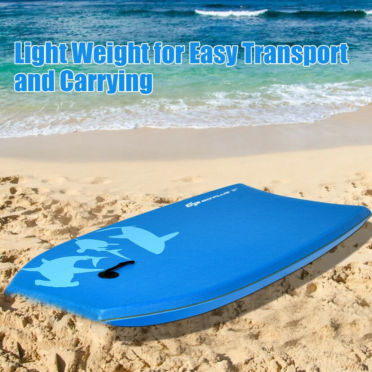 Lightweight Super Bodyboard Surfing W/Leash IXPE Deck EPS Core Boarding-L, Blue - Image 3