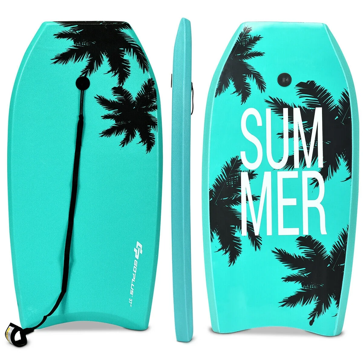 Lightweight Super Surfing Bodyboard, 33 Inch, Turquoise