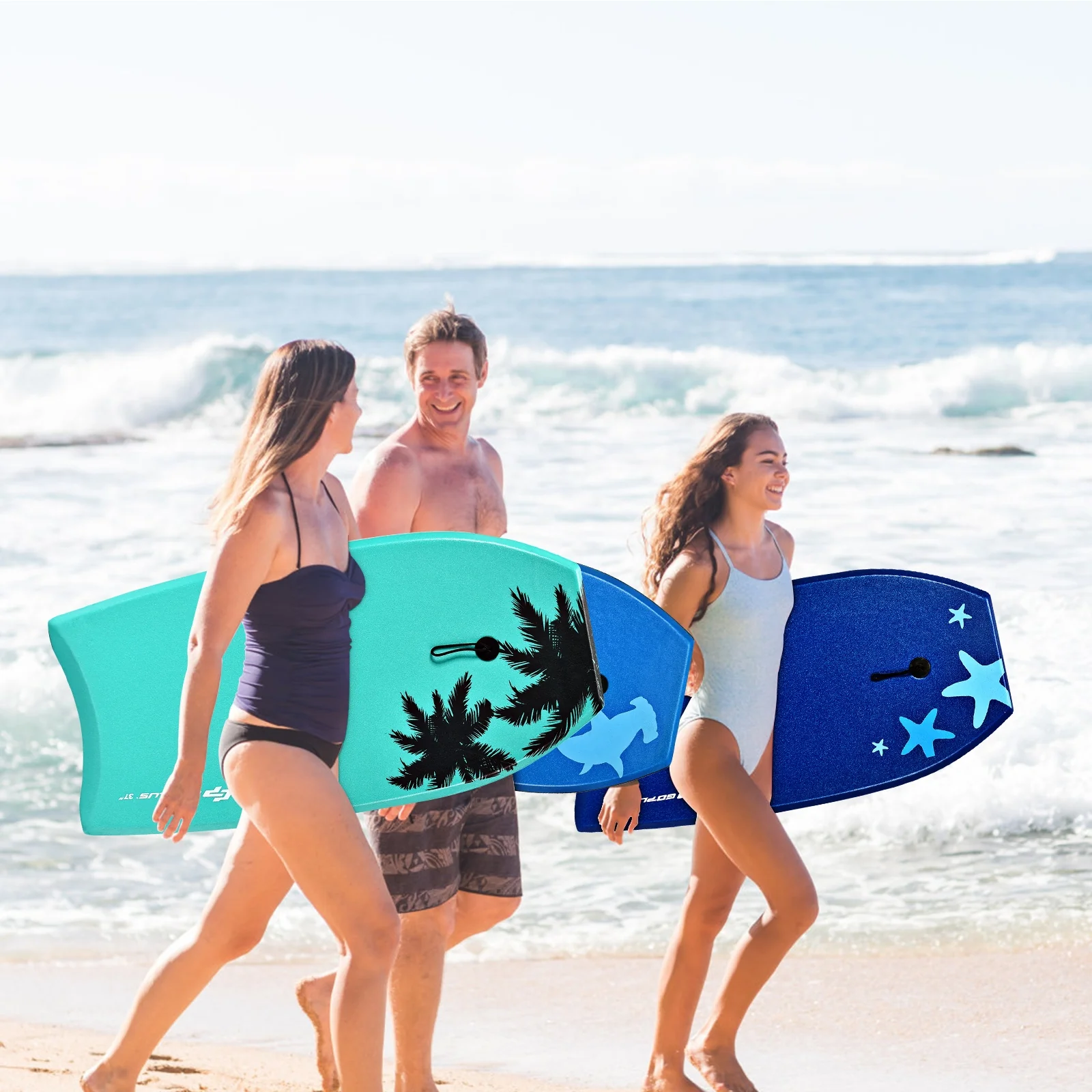 Lightweight Super Surfing Bodyboard, 33 Inch, Turquoise - Image 7