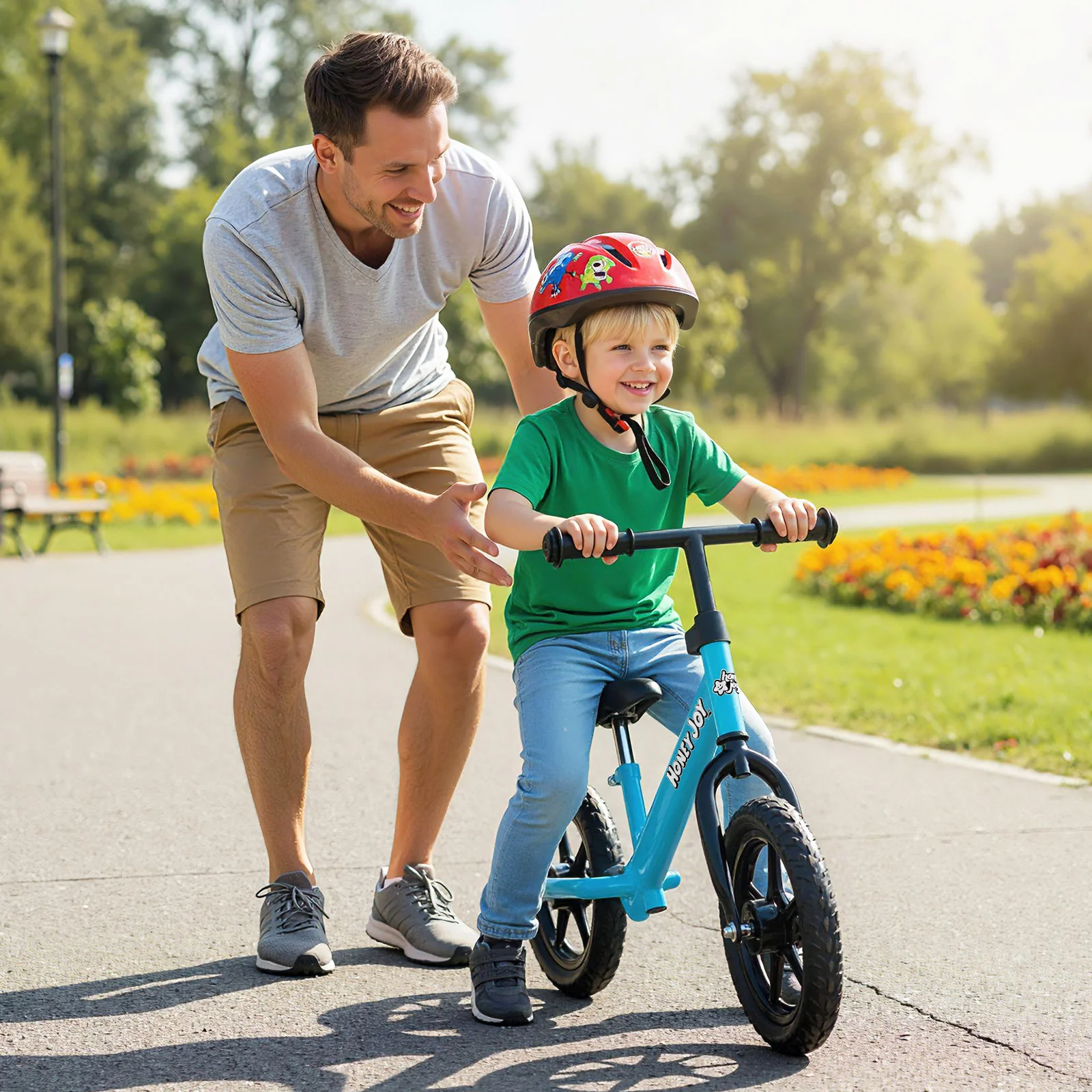 Lightweight Toddler Balance Bike No Pedal Training Bicycle, Blue - Image 3
