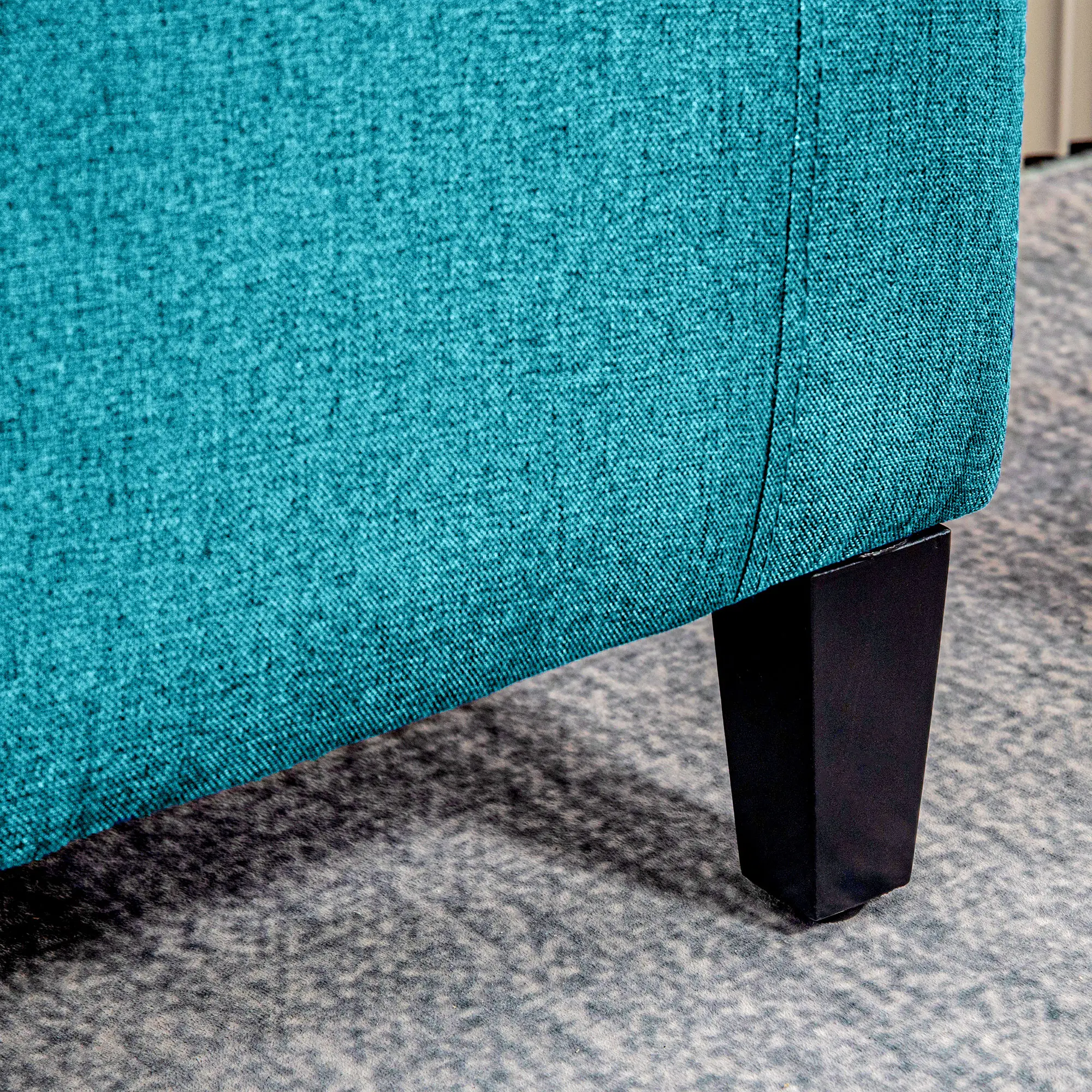 Linen Upholstered Storage Ottoman Bench, Tufted Design, Green - Image 10