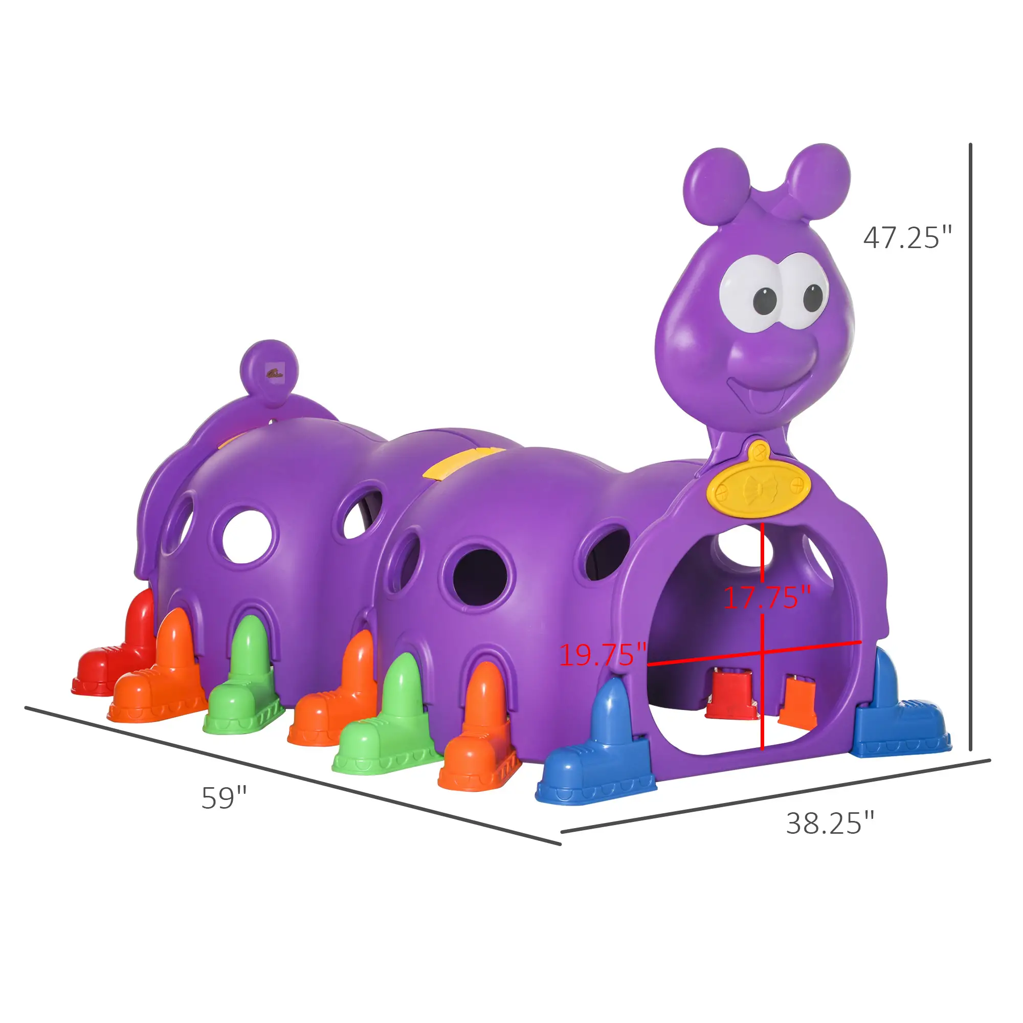 Lion Design Kids Tunnel, 3-6 Years, Purple - Image 3