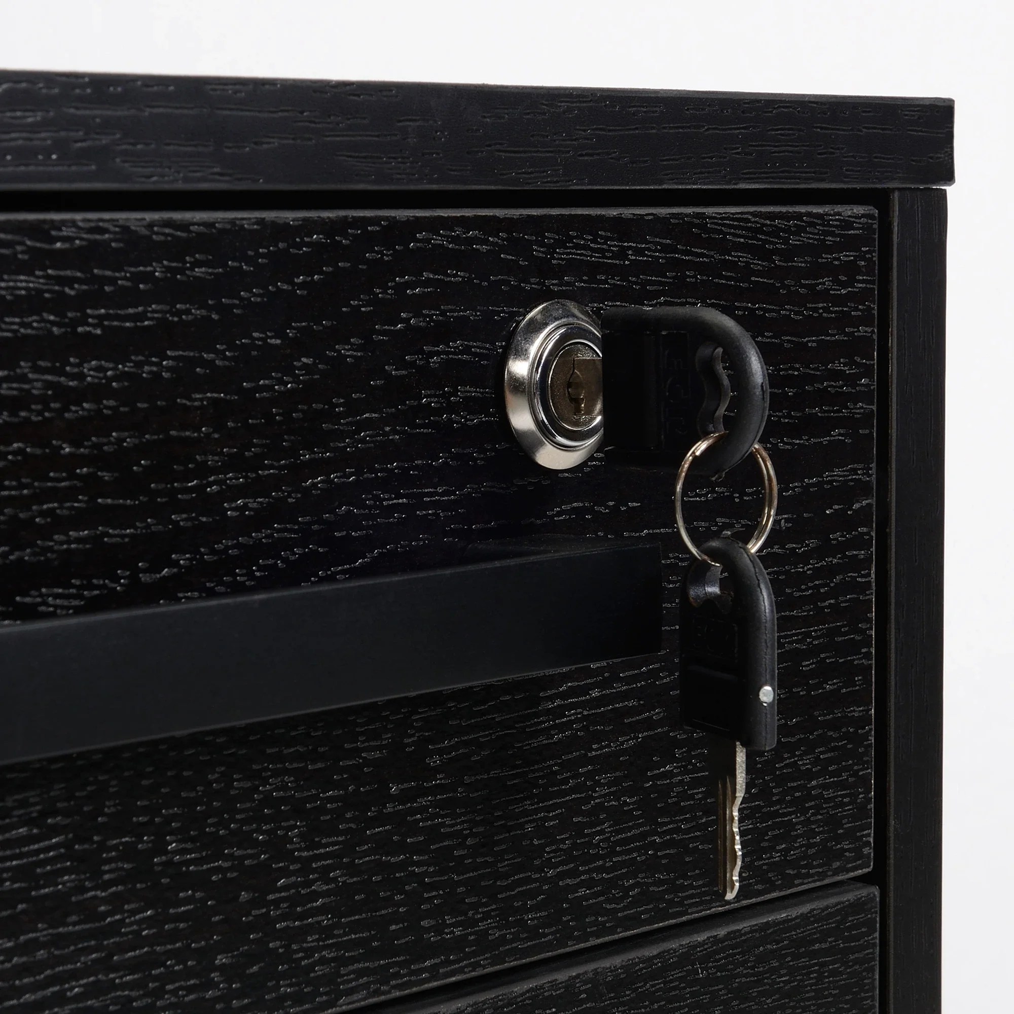 Lockable 3 Drawer Vertical File Cabinet, Hanging Bars, Letter and A4 Size, Black - Image 10