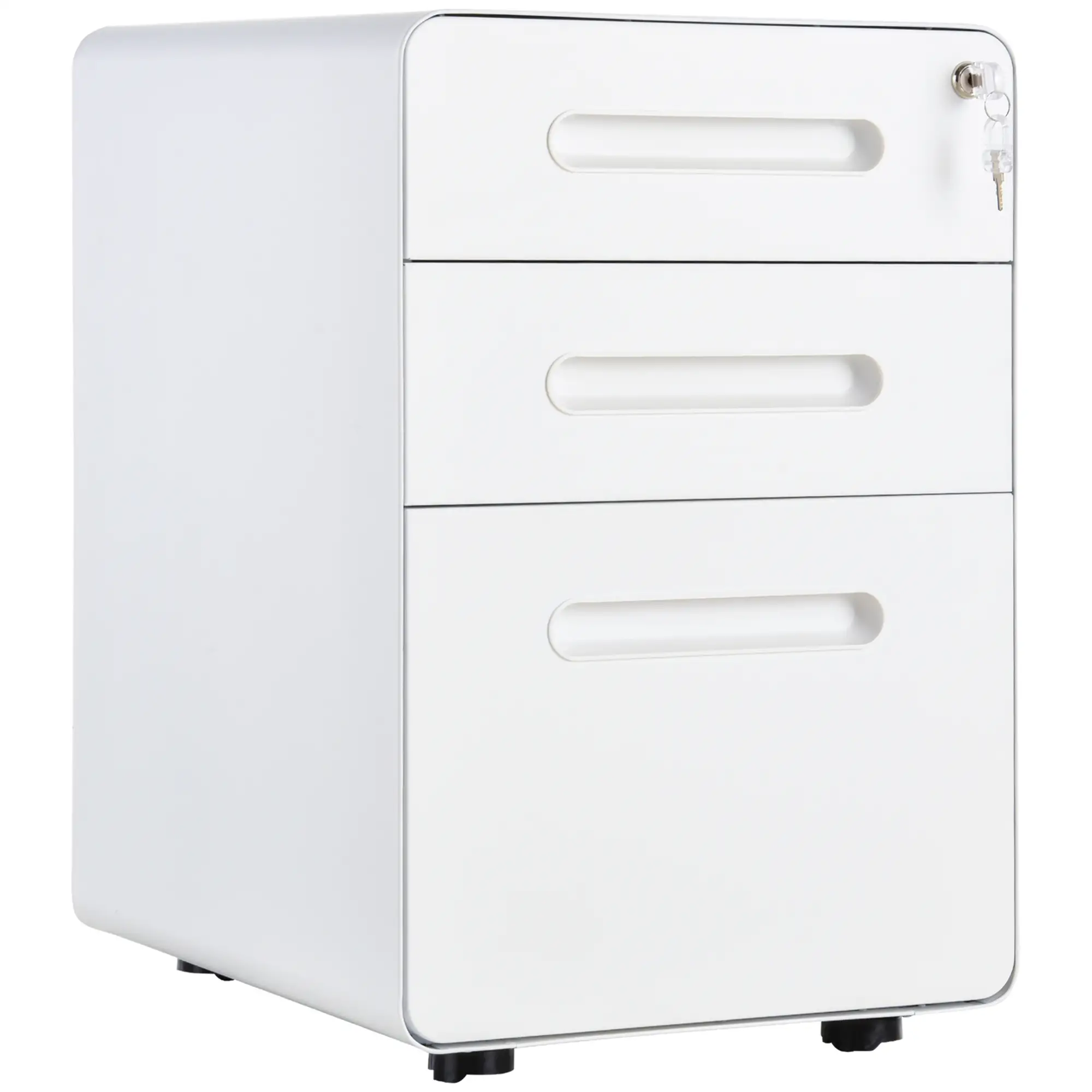 Lockable File Cabinet, Steel Filing Cabinet on Wheels for Legal, A4, Letter Size, Home Office - Image 11