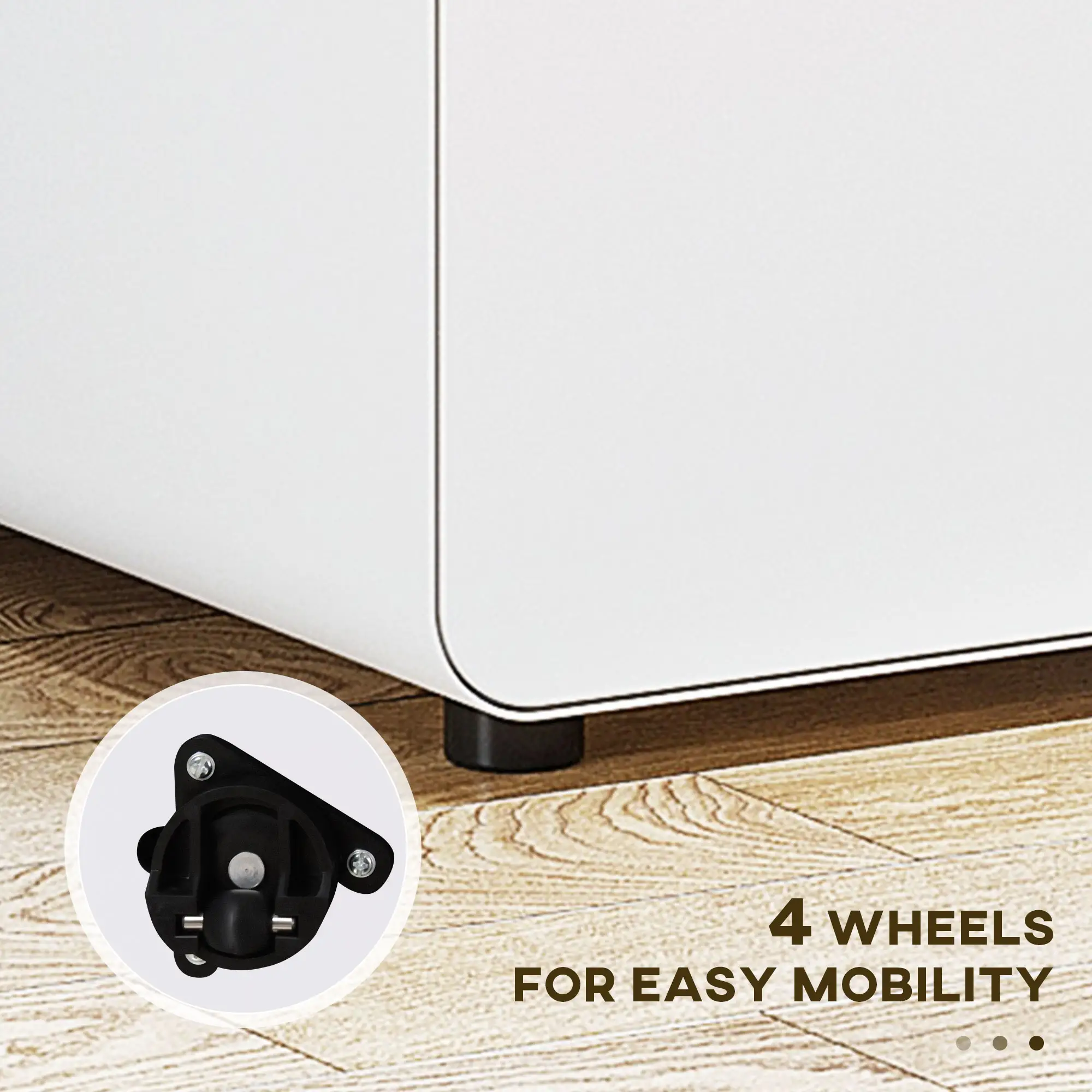 Lockable File Cabinet, Steel Filing Cabinet on Wheels for Legal, A4, Letter Size, Home Office - Image 5