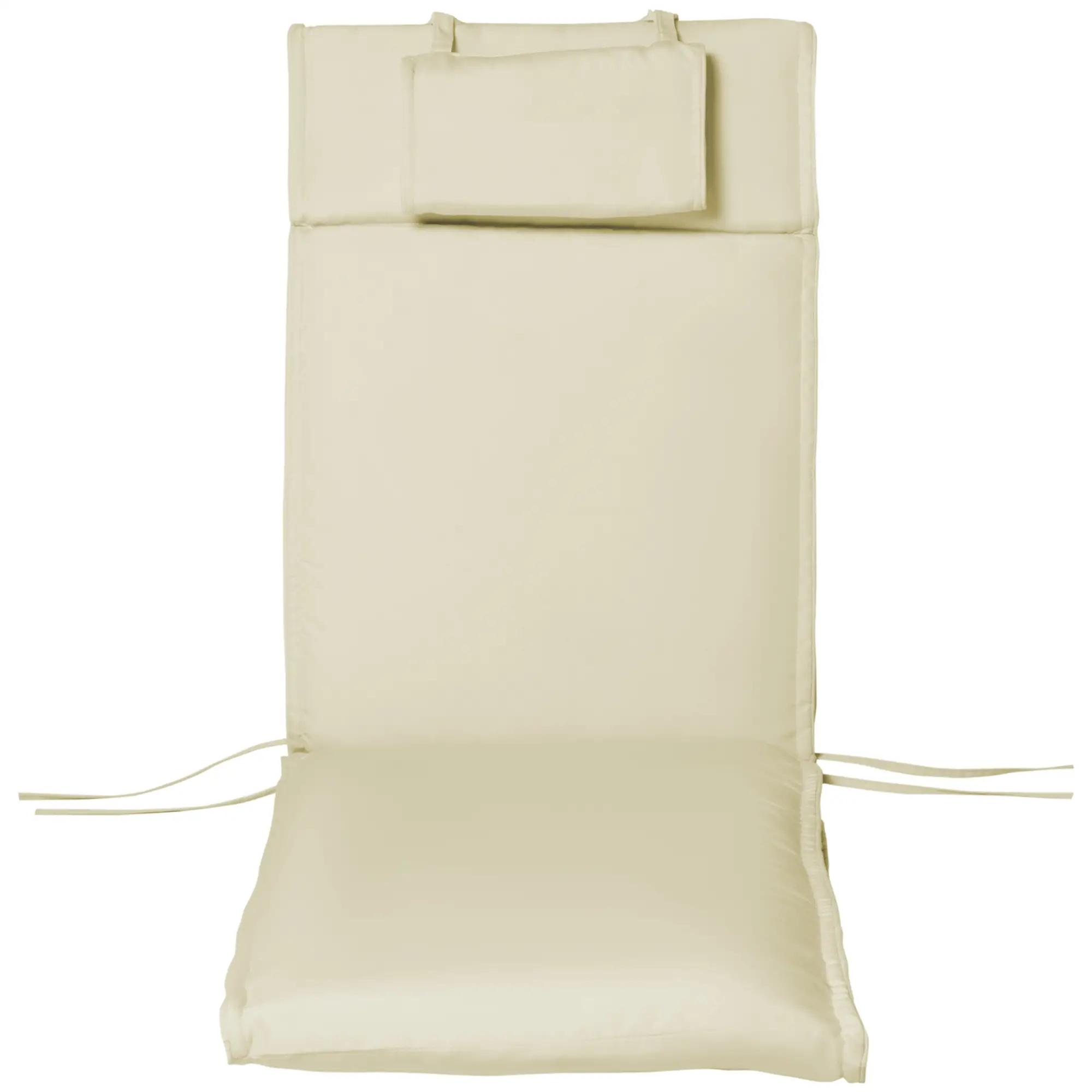 Lounger Chair Cushion, Thick Padded with Headrest, Cream White - Image 11
