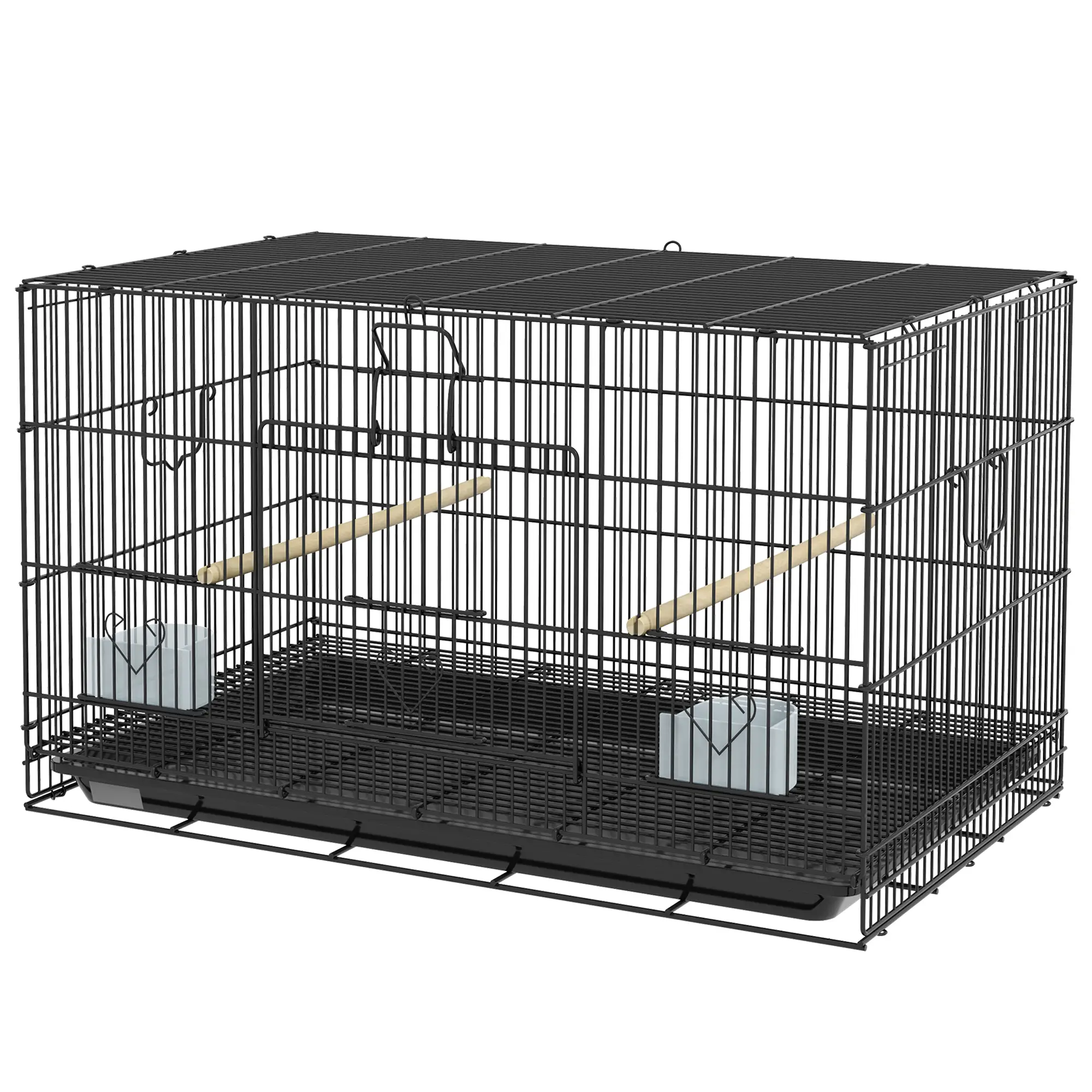 Lovebird, Finch Budgie Cage, Removable Tray, Wooden Perches, 30" L x 18" W x 18" H, Canary - Image 11
