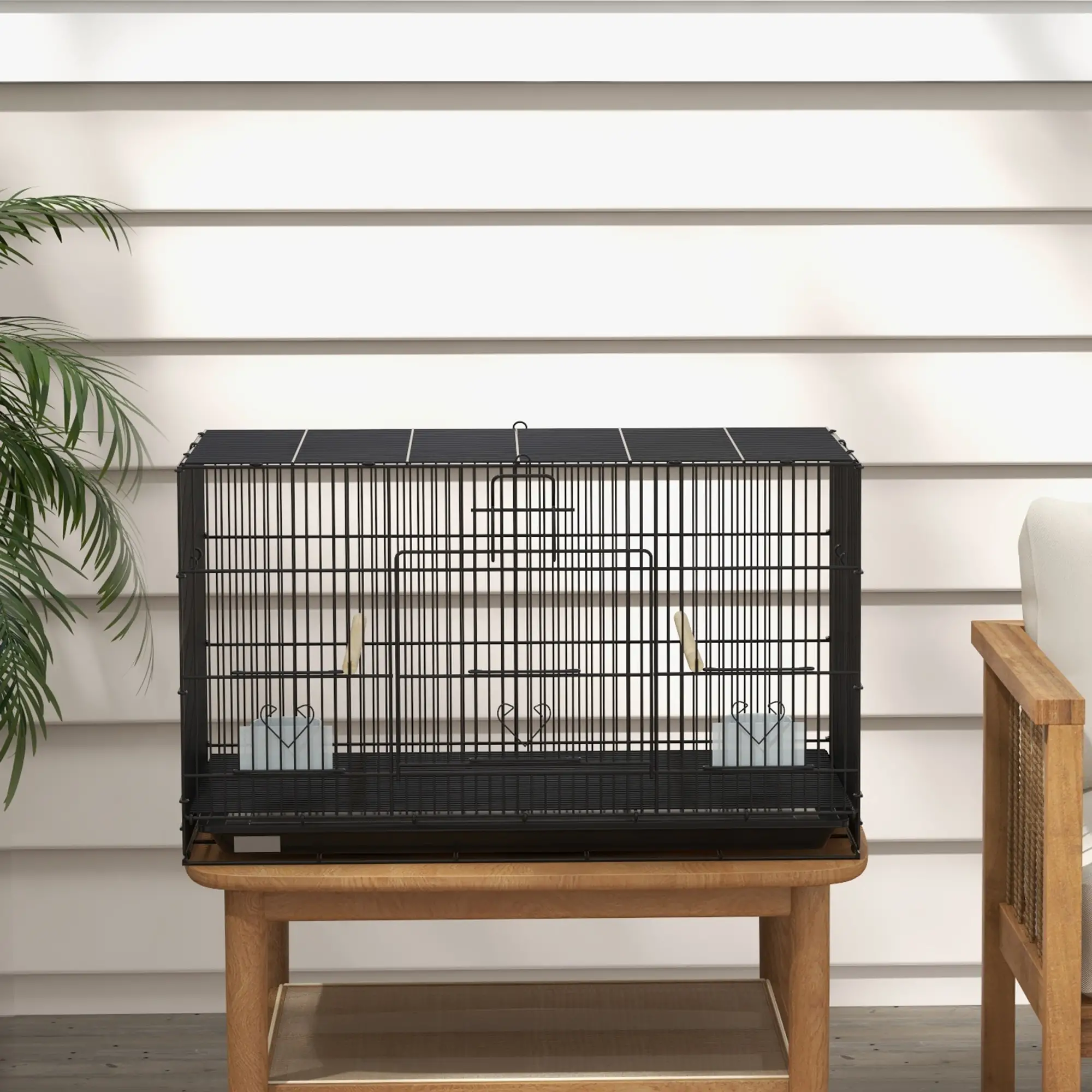 Lovebird, Finch Budgie Cage, Removable Tray, Wooden Perches, 30" L x 18" W x 18" H, Canary - Image 9