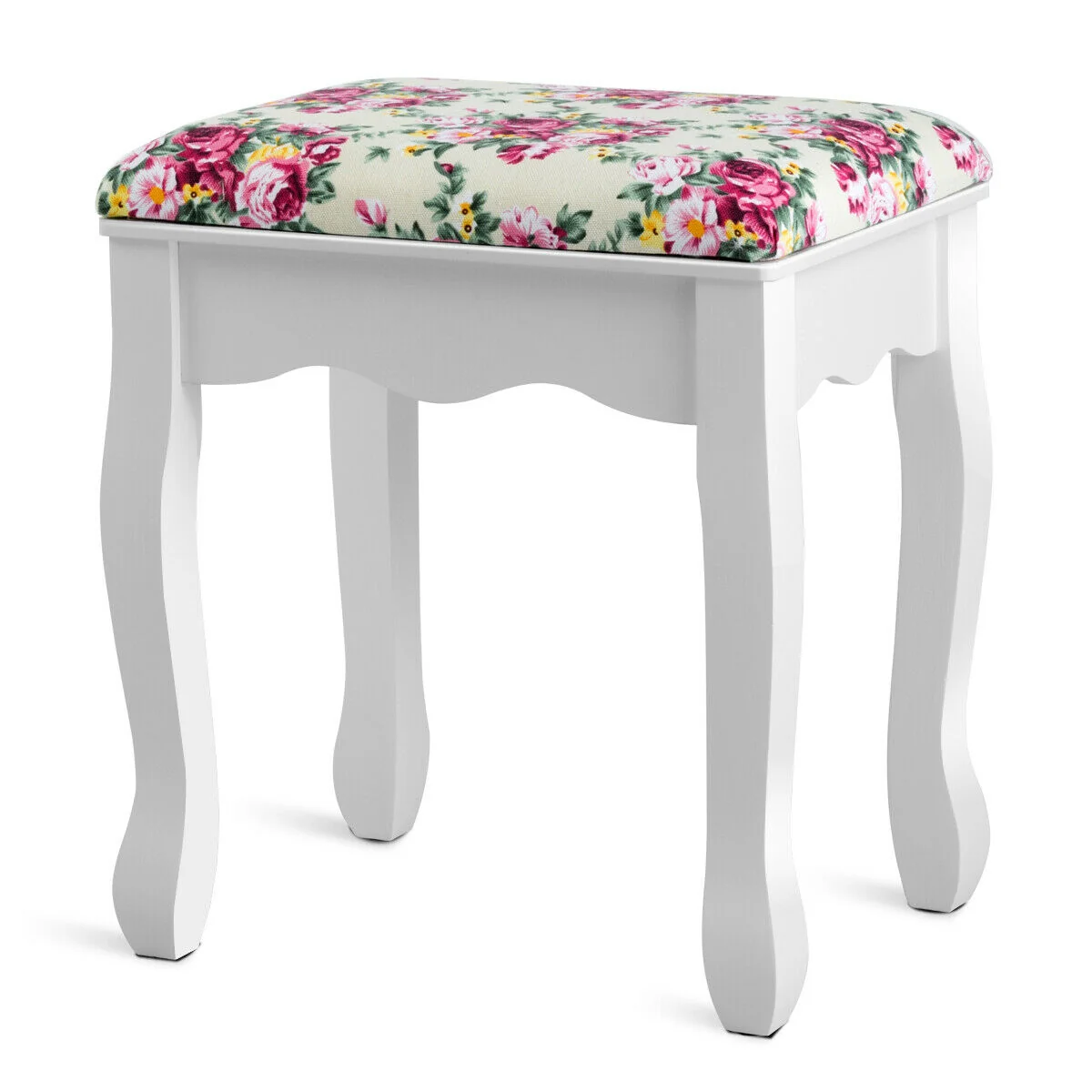 Makeup Vanity Table Set With Drawers, Oval Mirror, White - Image 8