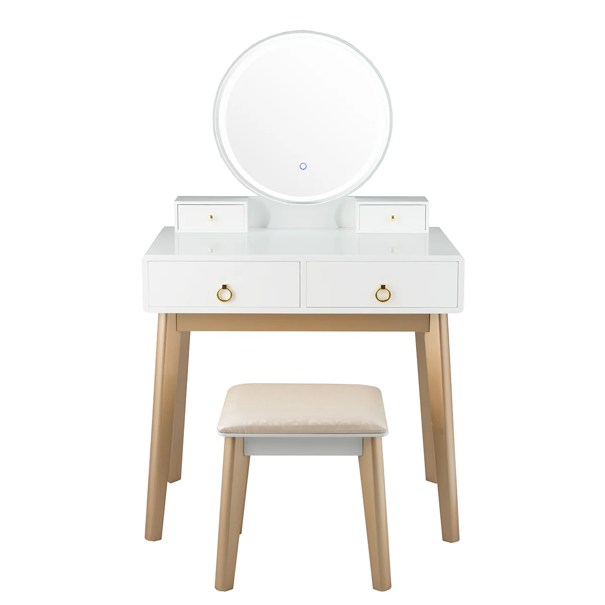 Makeup Vanity Table With Lighting, White - Image 4