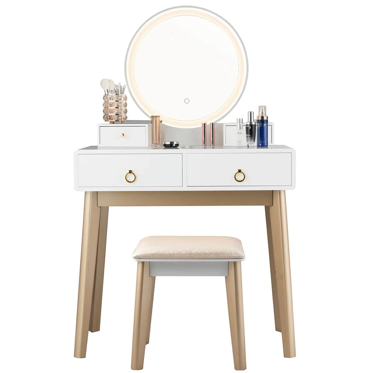 Makeup Vanity Table With Lighting, White - Image 5