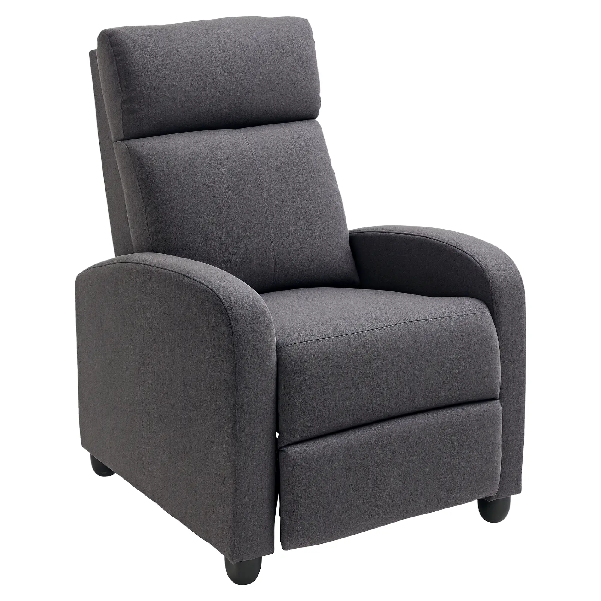 Manual Fabric Recliner Chair, Home Theater Seating, Dark Grey