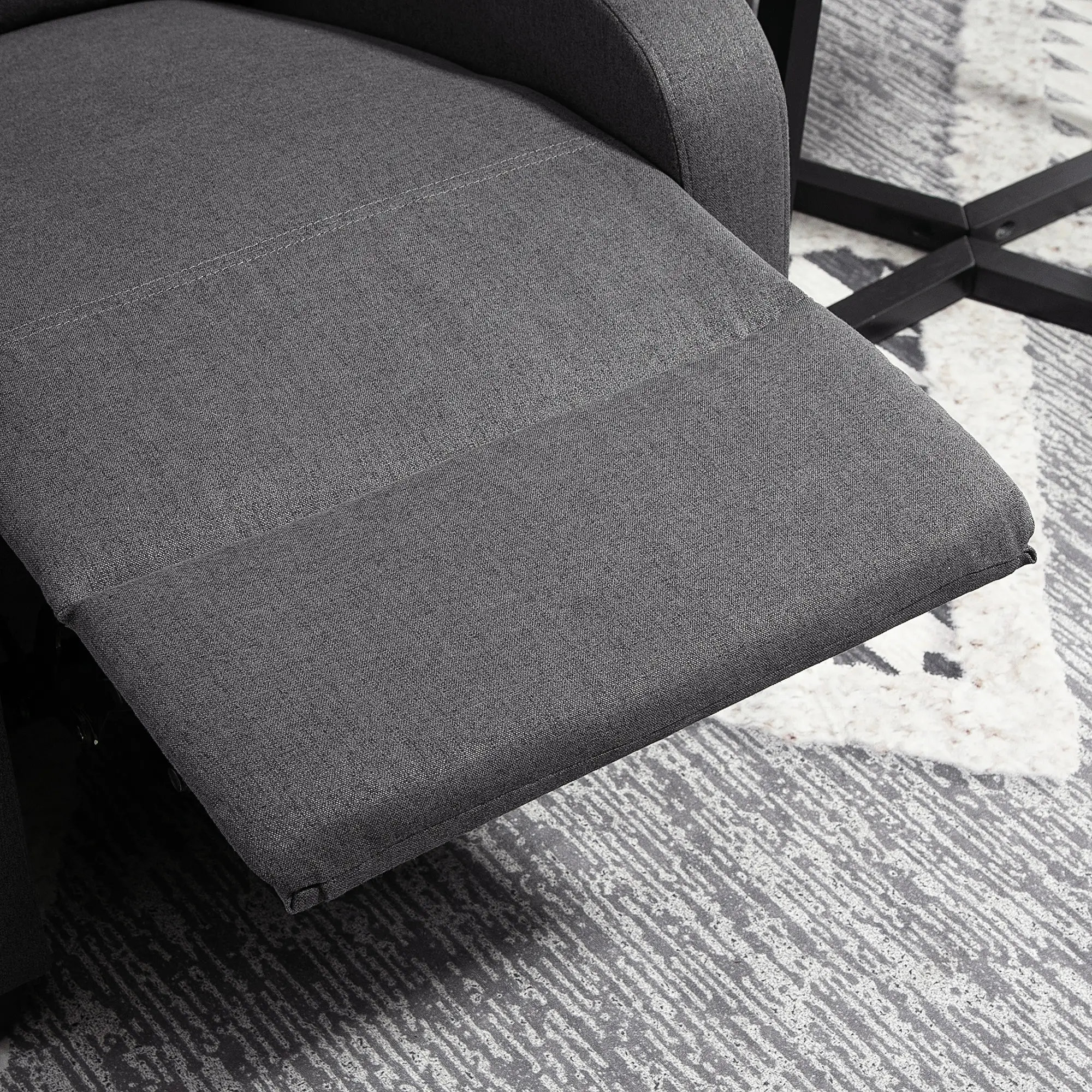 Manual Fabric Recliner Chair, Home Theater Seating, Dark Grey - Image 9