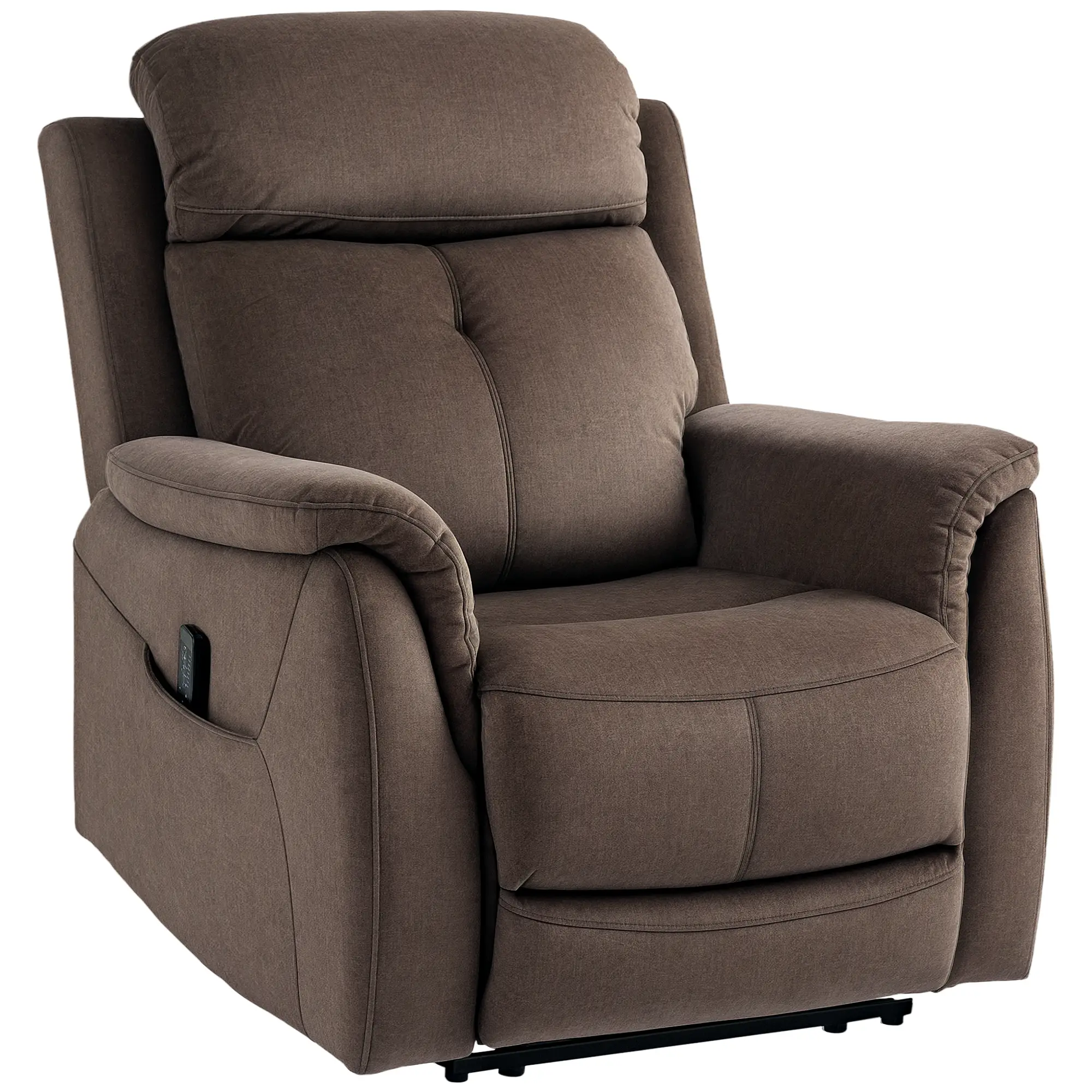Manual Recliner Chair with Vibration Massage, Reclining Chair for Living Room with Side Pockets, Brown - Image 12