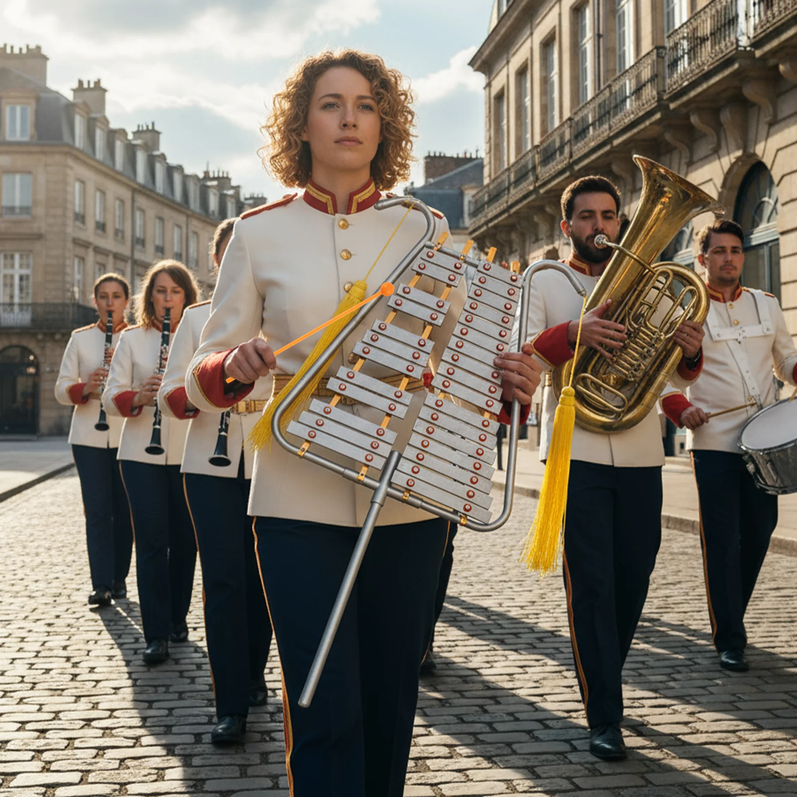Marching Glockenspiel 29 Note Bell Lyre for Marching Band, Silver - Image 3