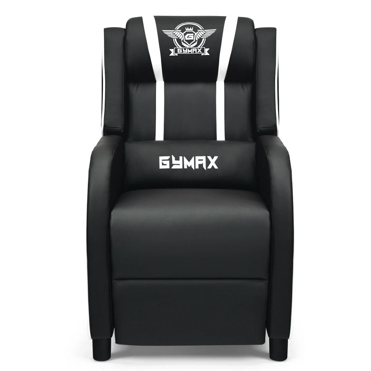 Massage Racing Gaming Single Recliner Chair, White - Image 5