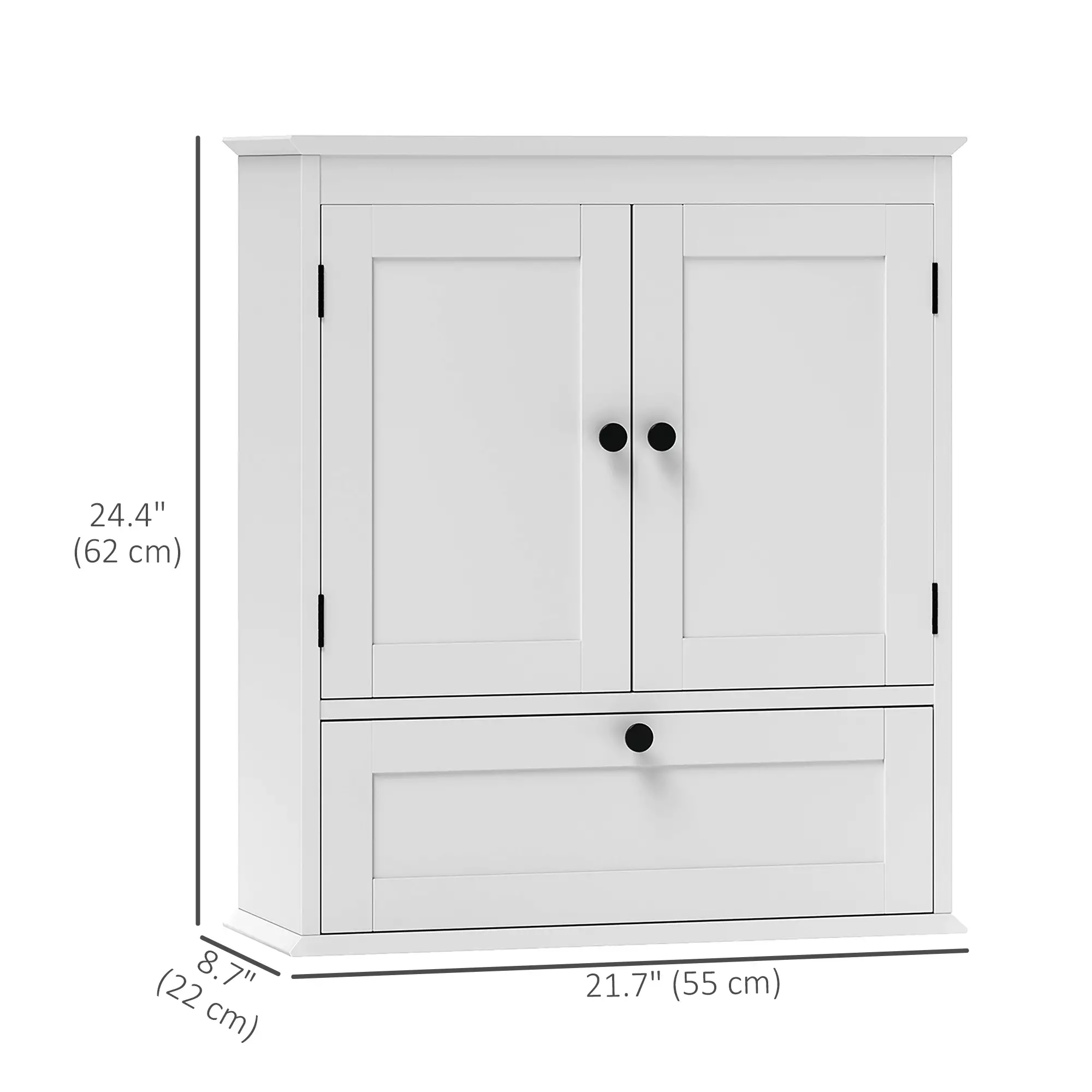 Medicine Cabinet, Adjustable Shelf, Bathroom Wall Cabinet, White - Image 3