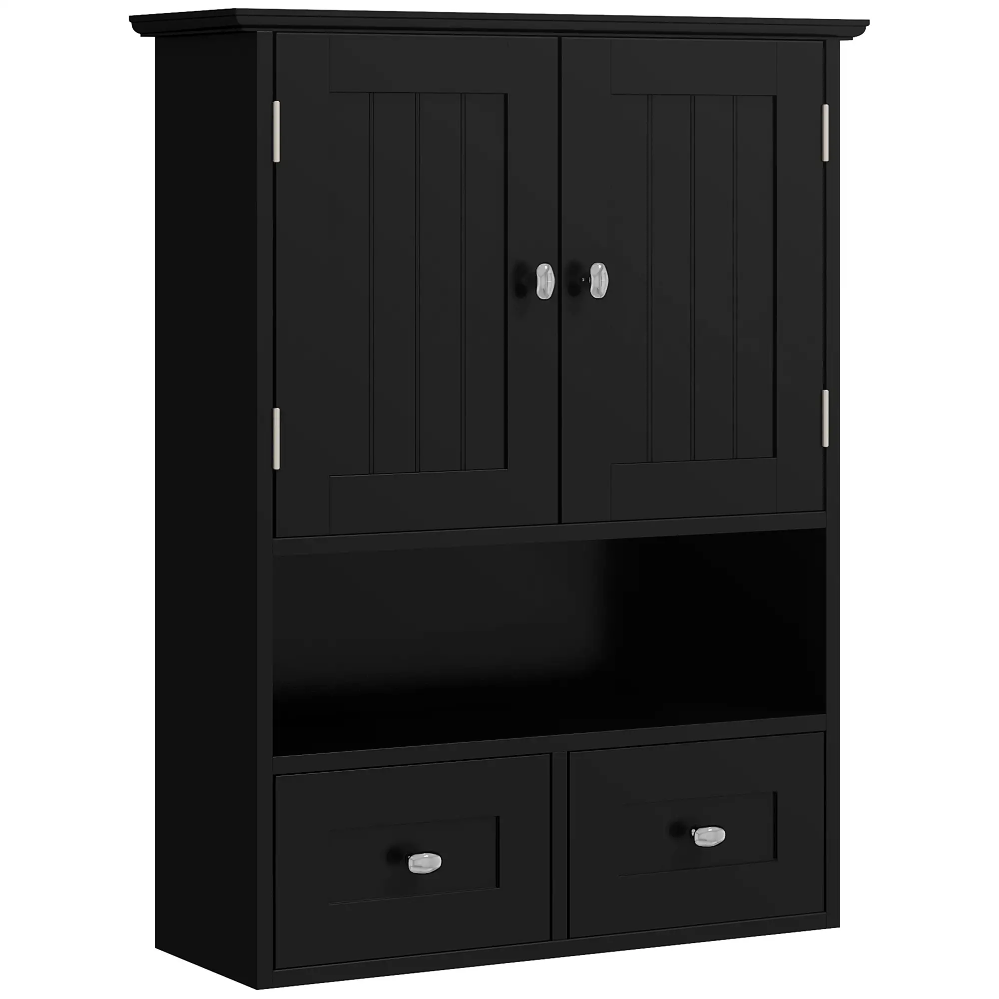 Medicine Cabinet, Bathroom Wall Cabinet with Shelf, Drawers, Black - Image 11