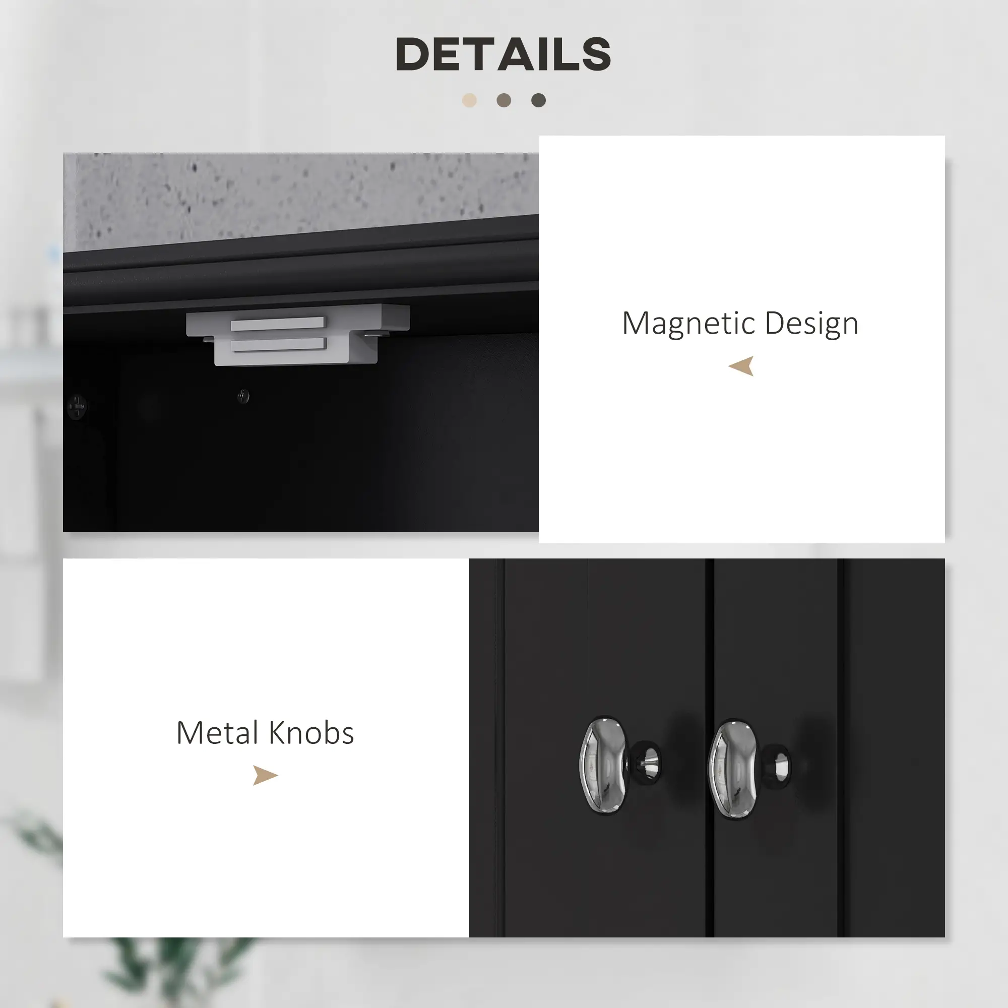 Medicine Cabinet, Bathroom Wall Cabinet with Shelf, Drawers, Black - Image 6
