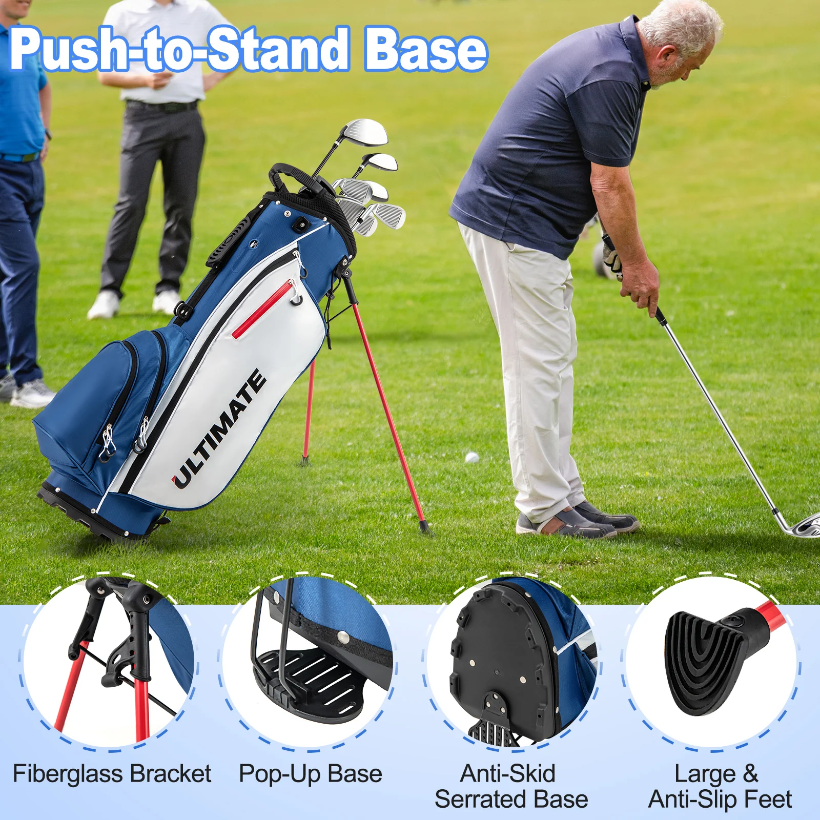 Men's Complete Golf Club Package Set, 10 Pieces, Blue - Image 10
