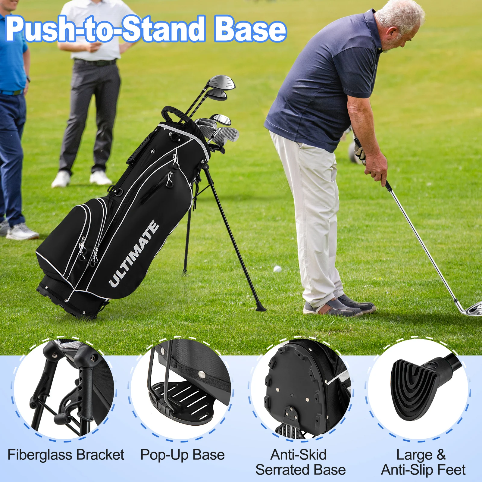 Men's Golf Club Package Set, 10 Pieces, Black - Image 10