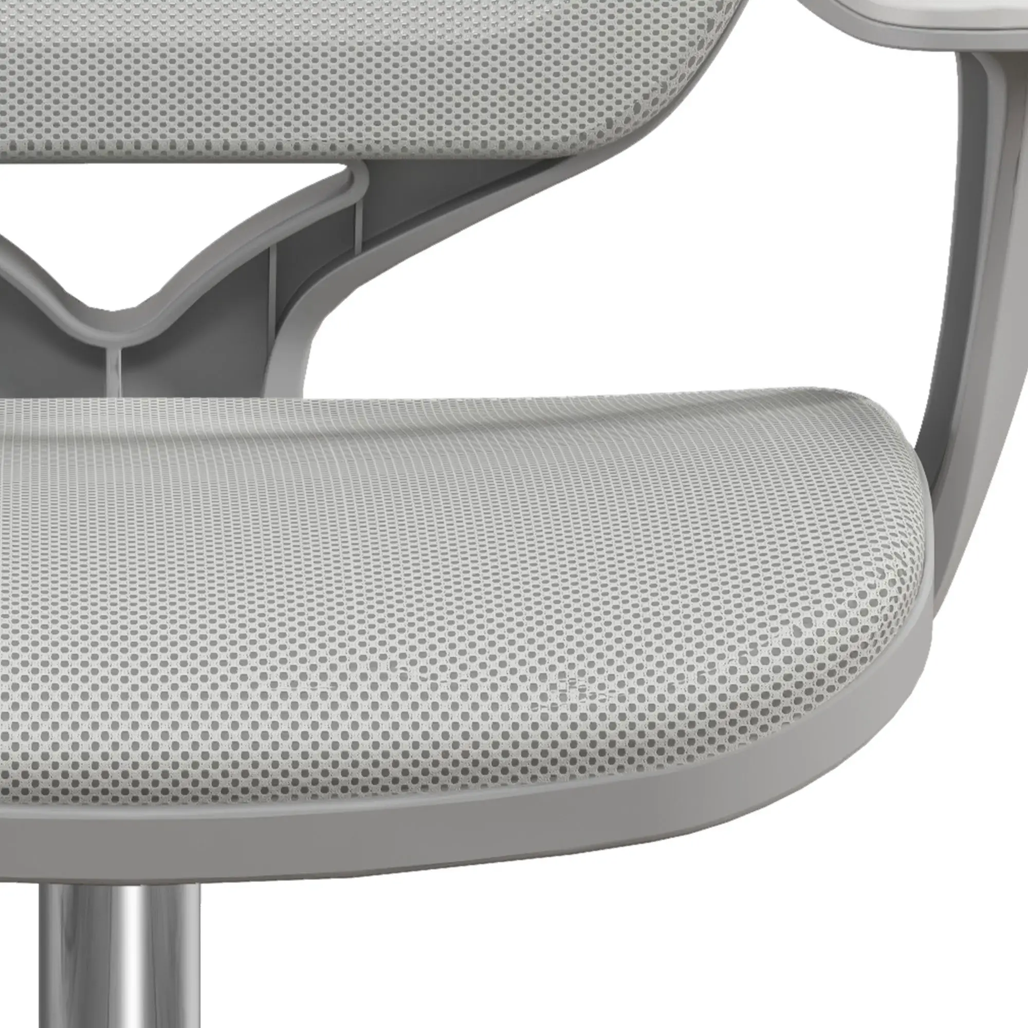 Mesh Back Office Chair, Swivel Castors, Arm, Grey - Image 9