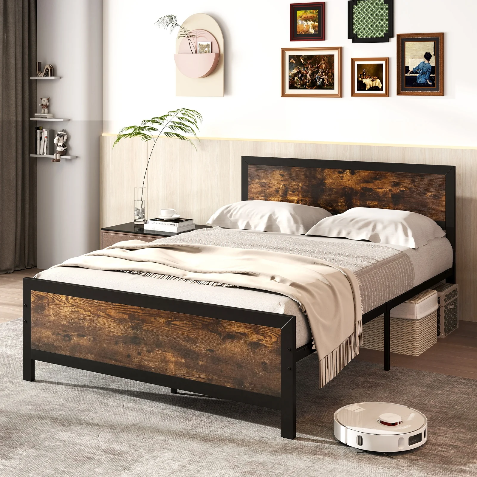 Metal Bed Frame With Headboard, Full Size - Image 3