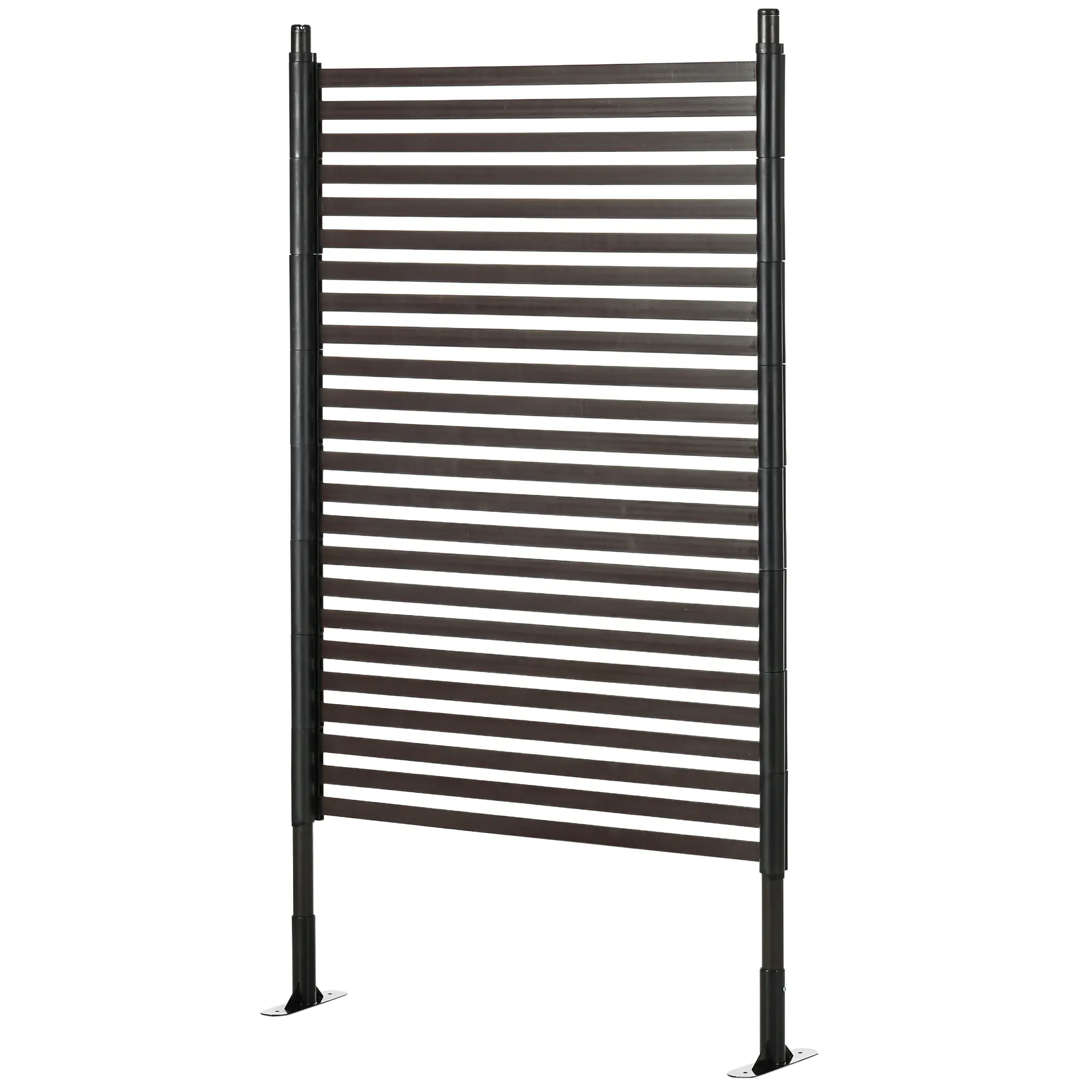 Metal Garden Fence, 5 ft(H), Outdoor Fencing with Feet, Brown - Image 10