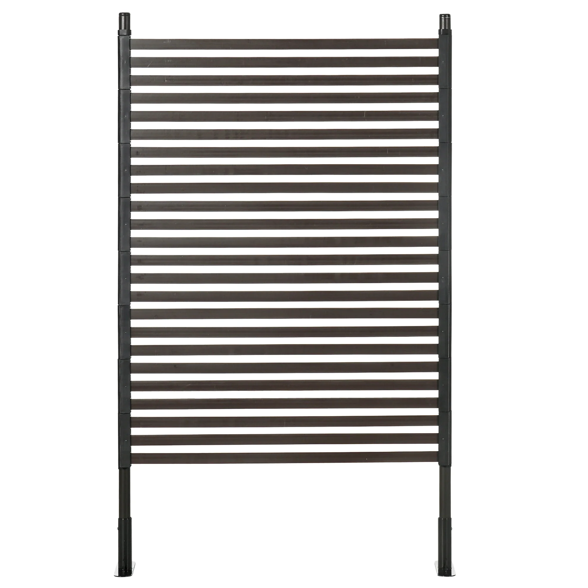 Metal Garden Fence, 5 ft(H), Outdoor Fencing with Feet, Brown - Image 11