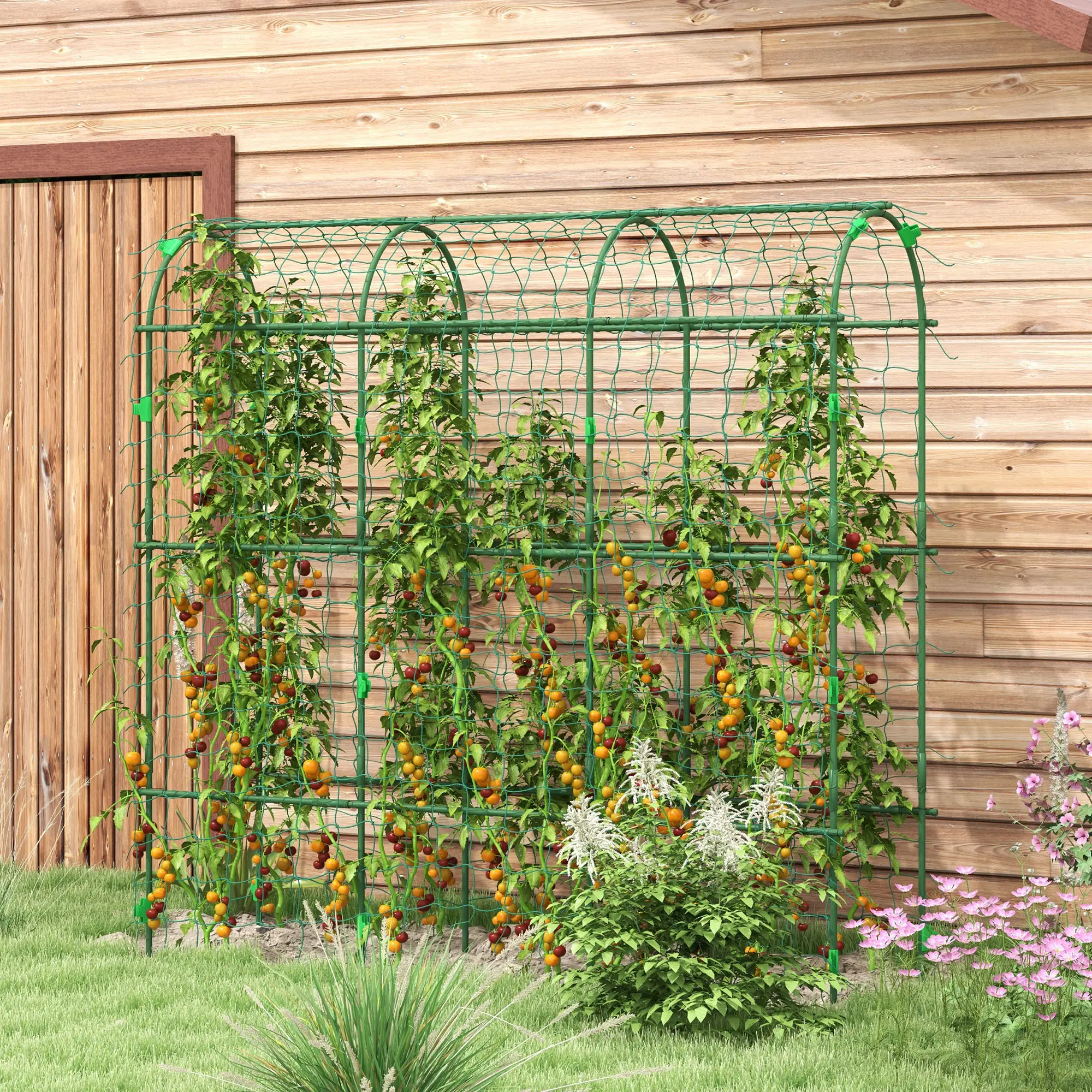 Metal Garden Trellis, A-Frame Arch for Climbing Plants, 17" x 72" x 72" - Image 2