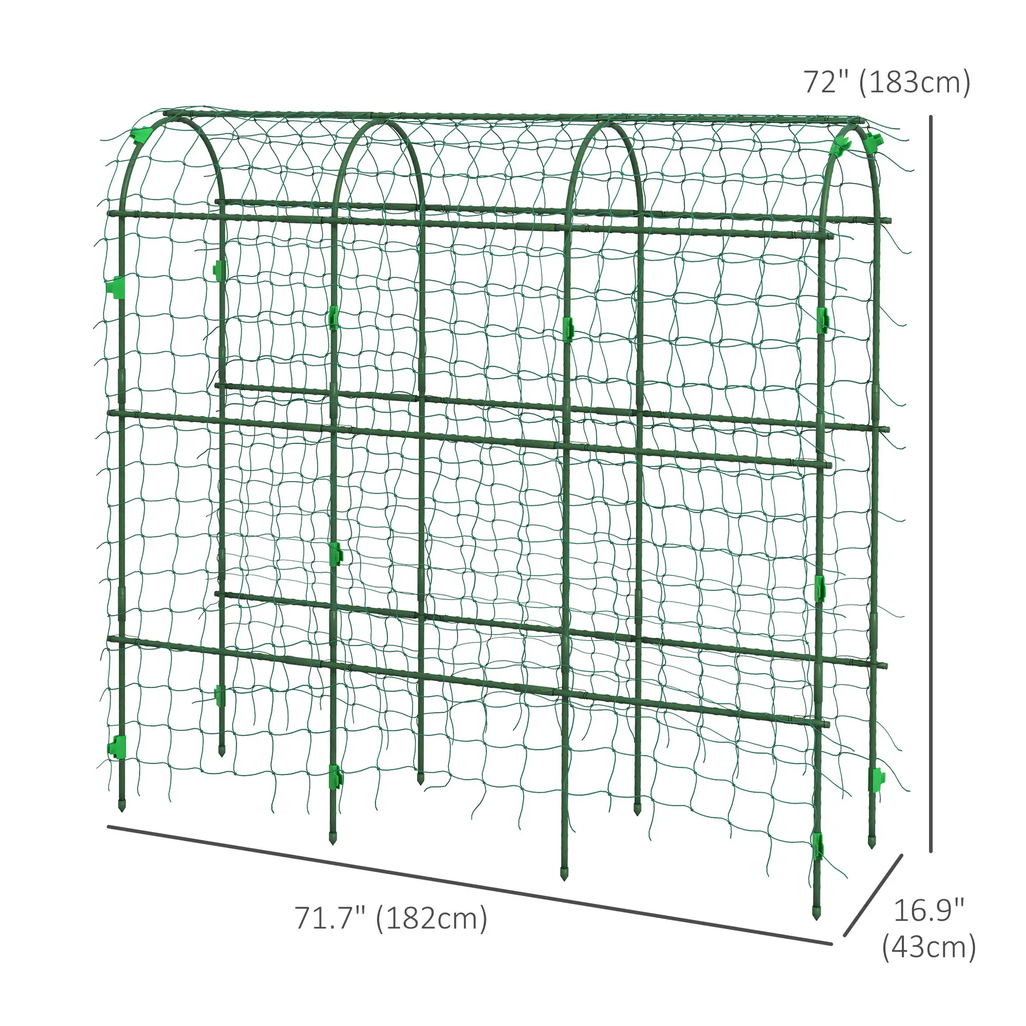 Metal Garden Trellis, A-Frame Arch for Climbing Plants, 17" x 72" x 72" - Image 3