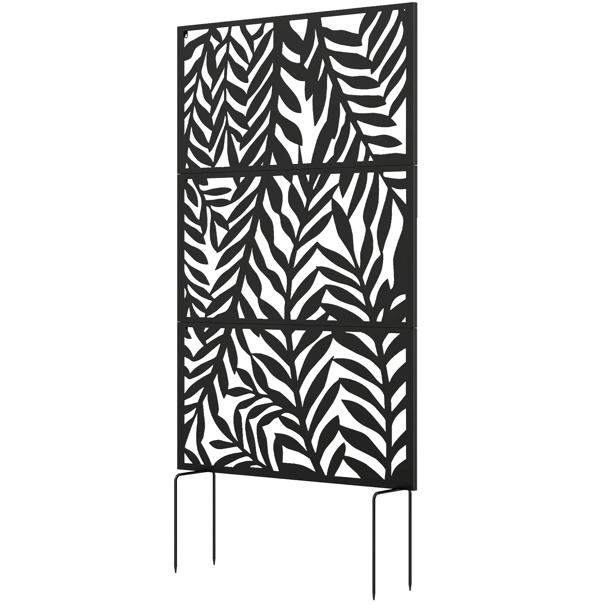 Metal Outdoor Privacy Screen, 72" x 38", Black