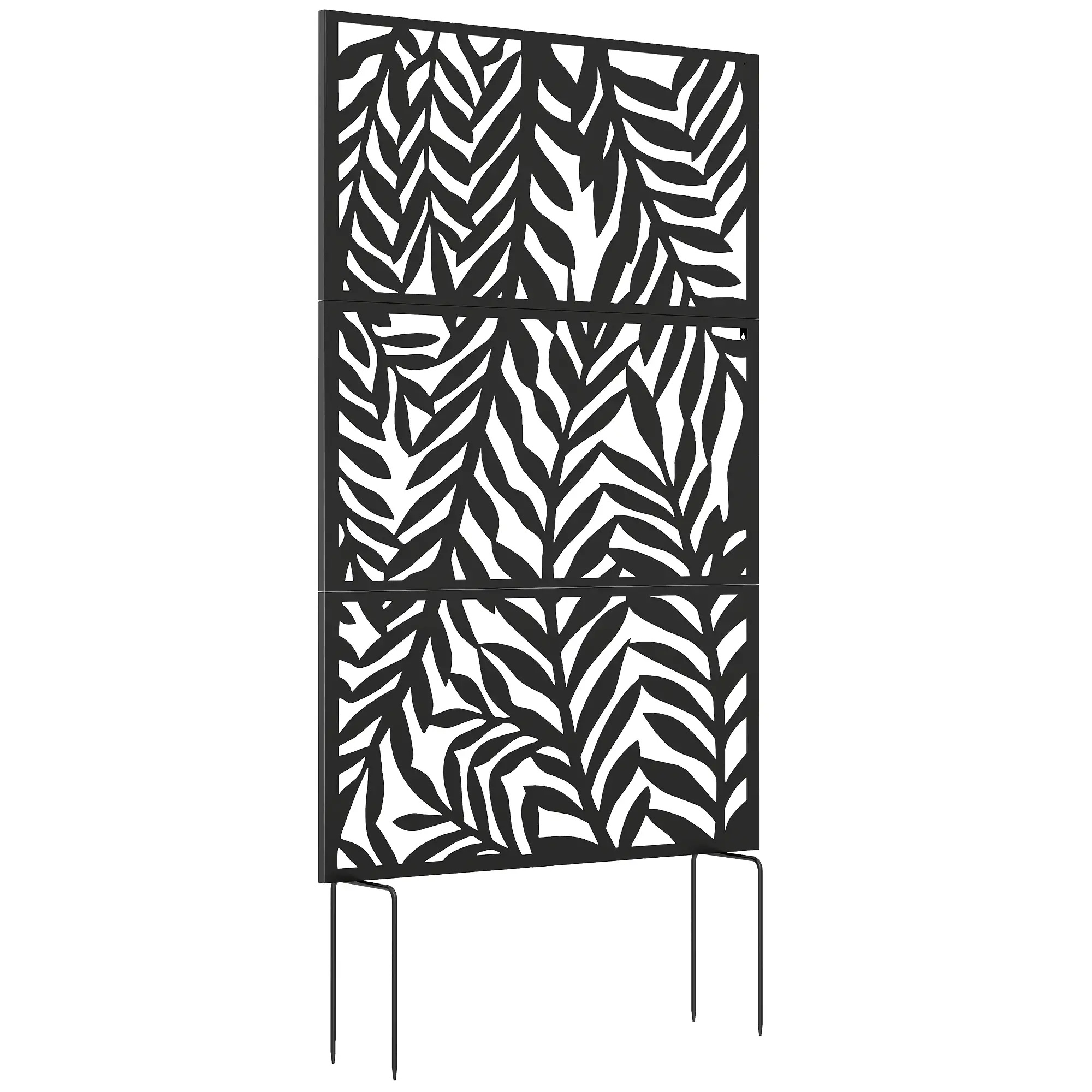 Metal Outdoor Privacy Screen, 72" x 38", Black - Image 11