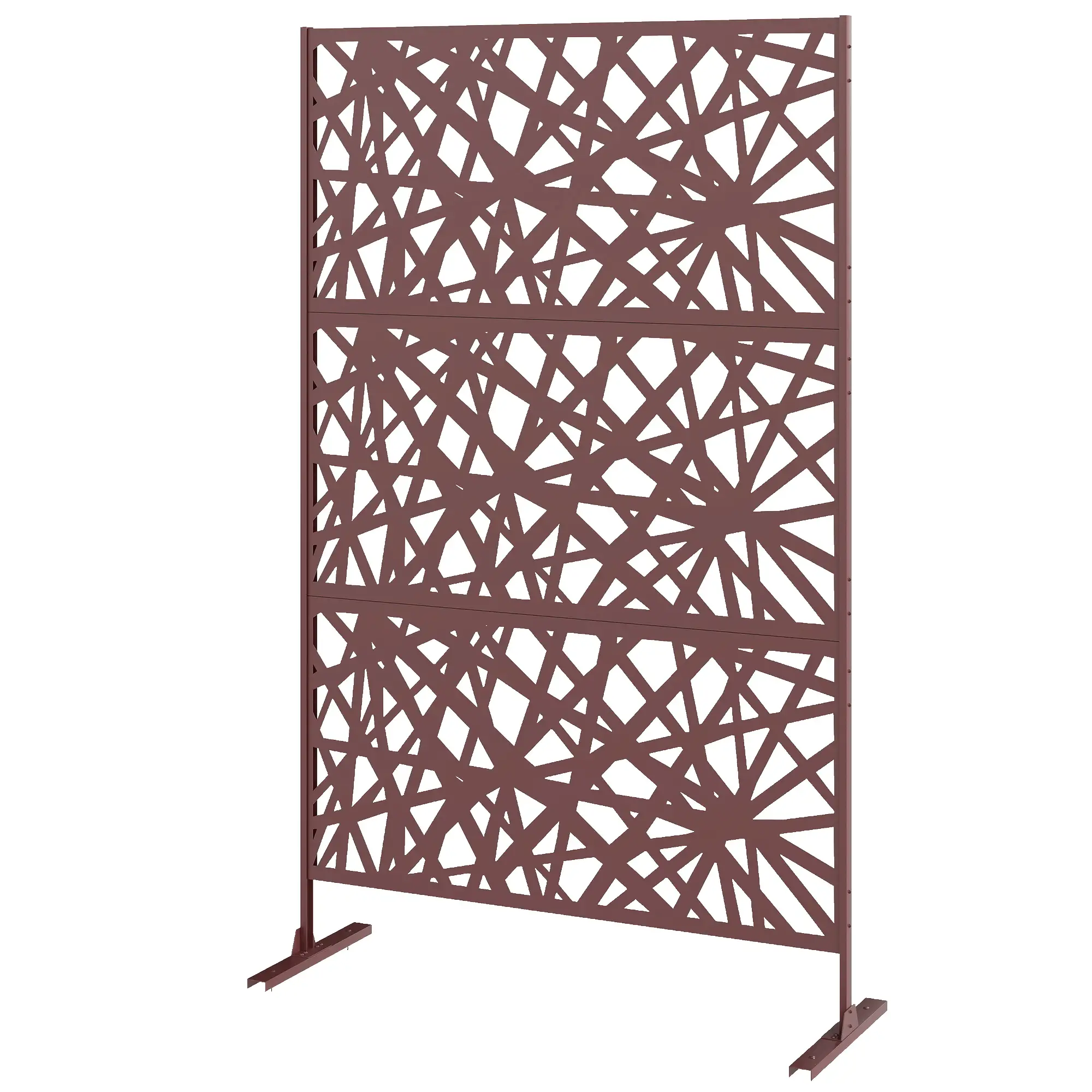 Metal Outdoor Privacy Screen, 78" x 48", Dark Brown