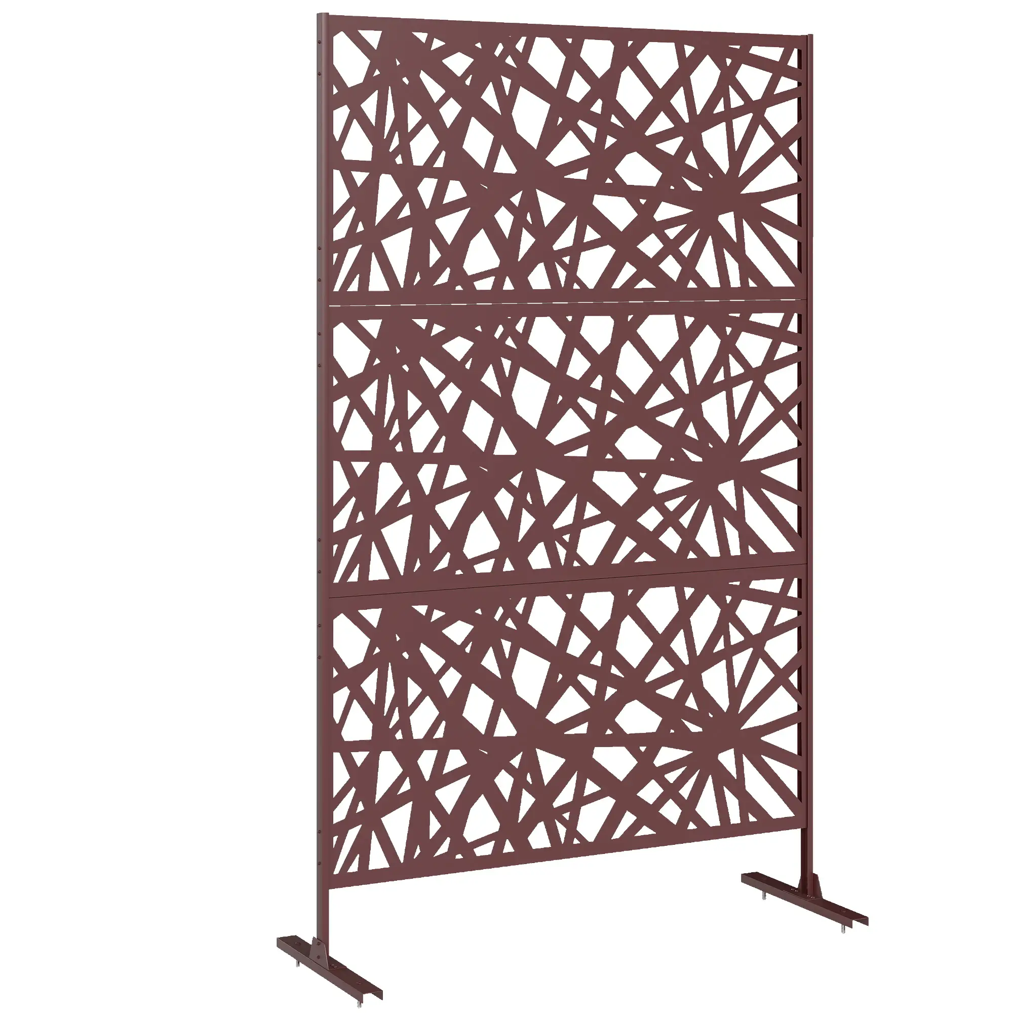 Metal Outdoor Privacy Screen, 78" x 48", Dark Brown - Image 11