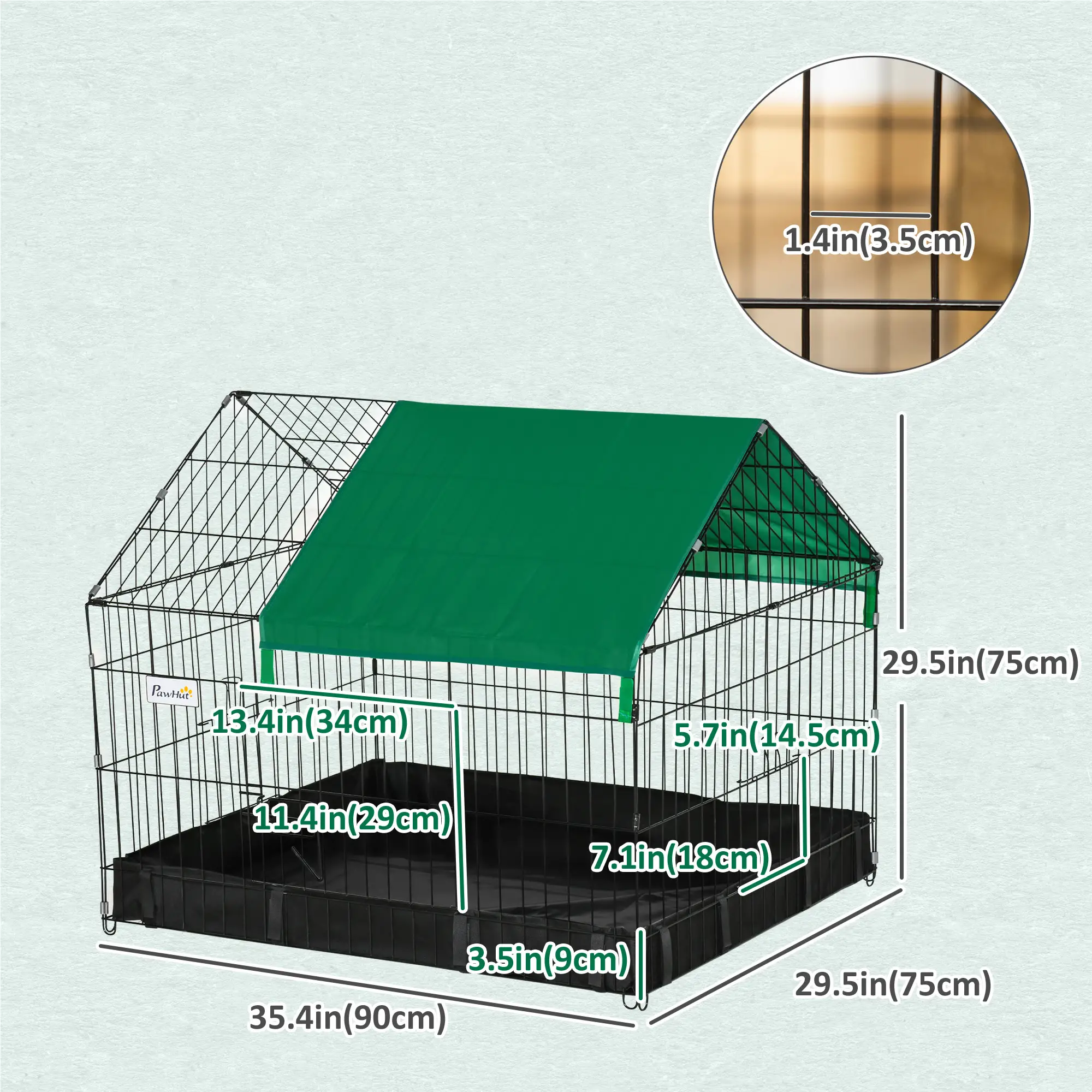 Metal Outdoor Small Animal Cage, Black - Image 3