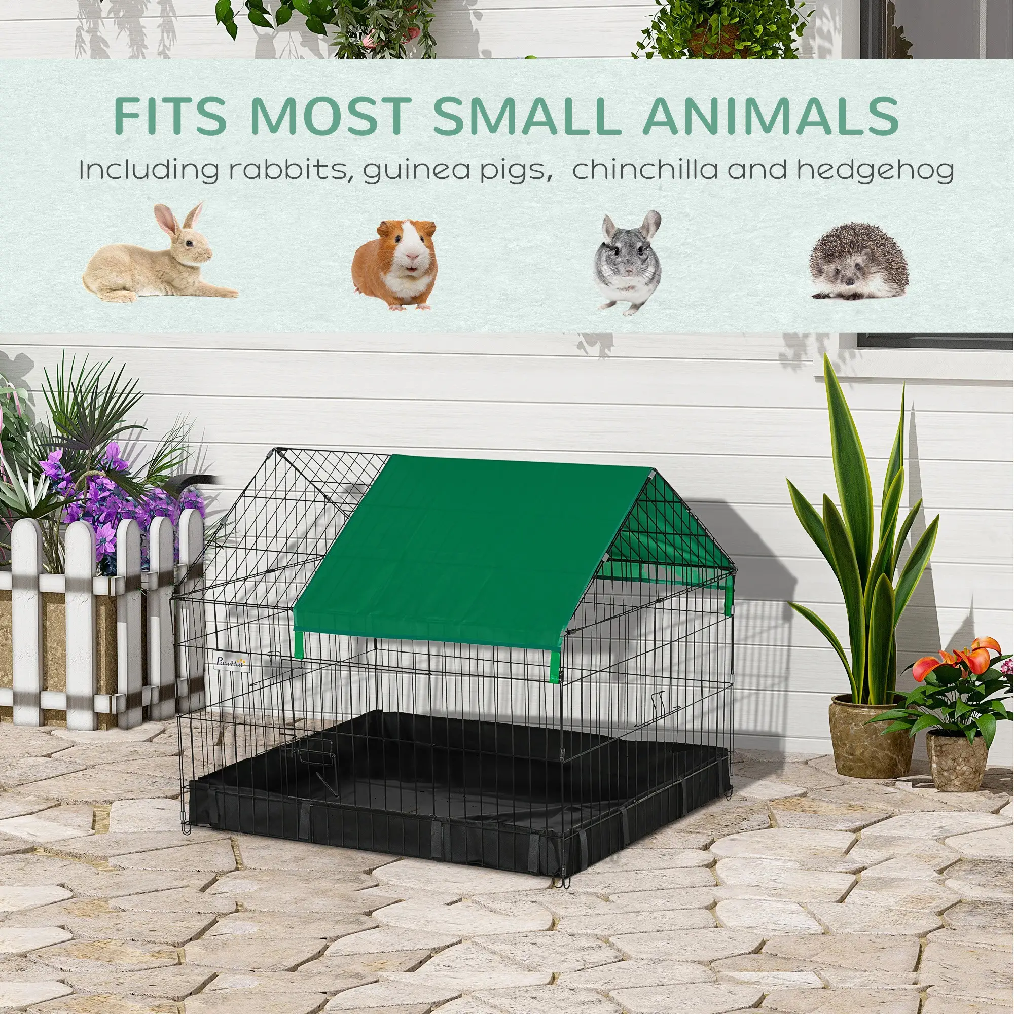 Metal Outdoor Small Animal Cage, Black - Image 6