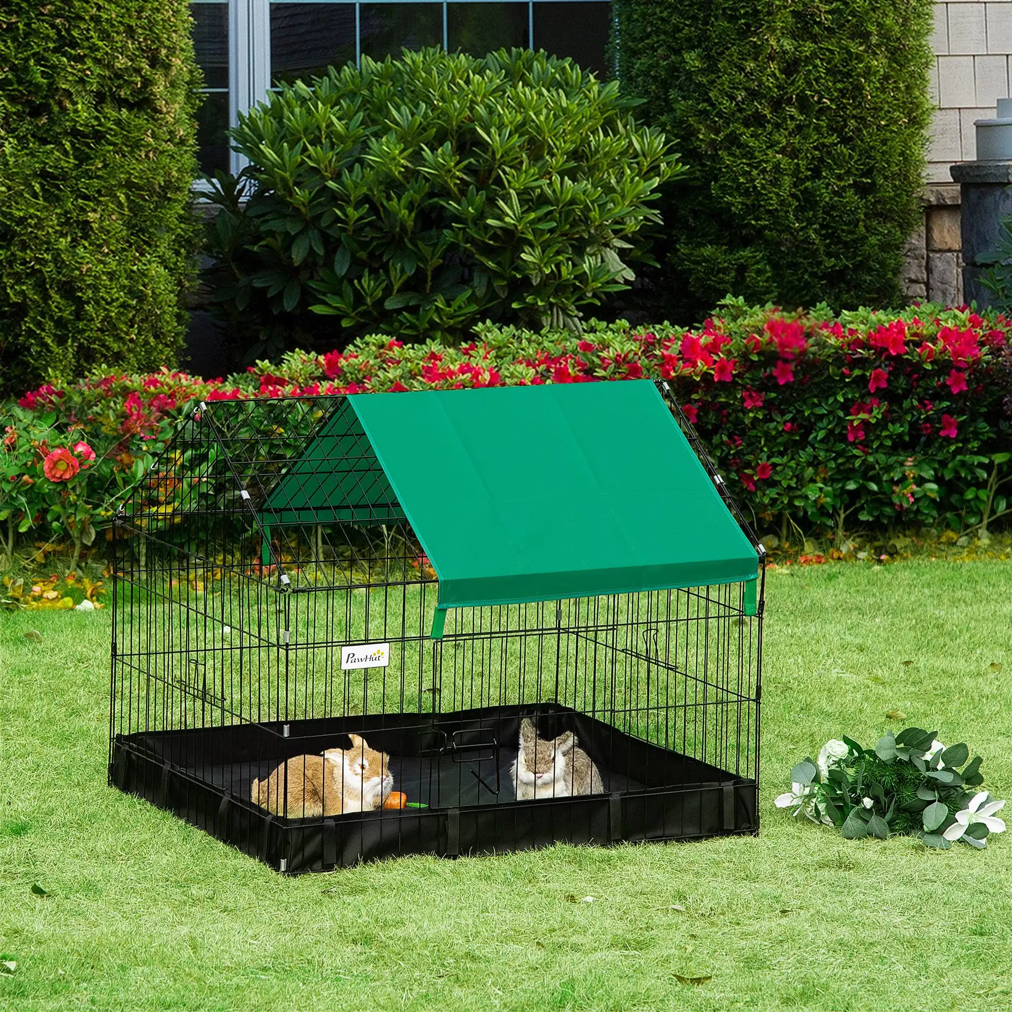 Metal Outdoor Small Animal Cage, Black - Image 8
