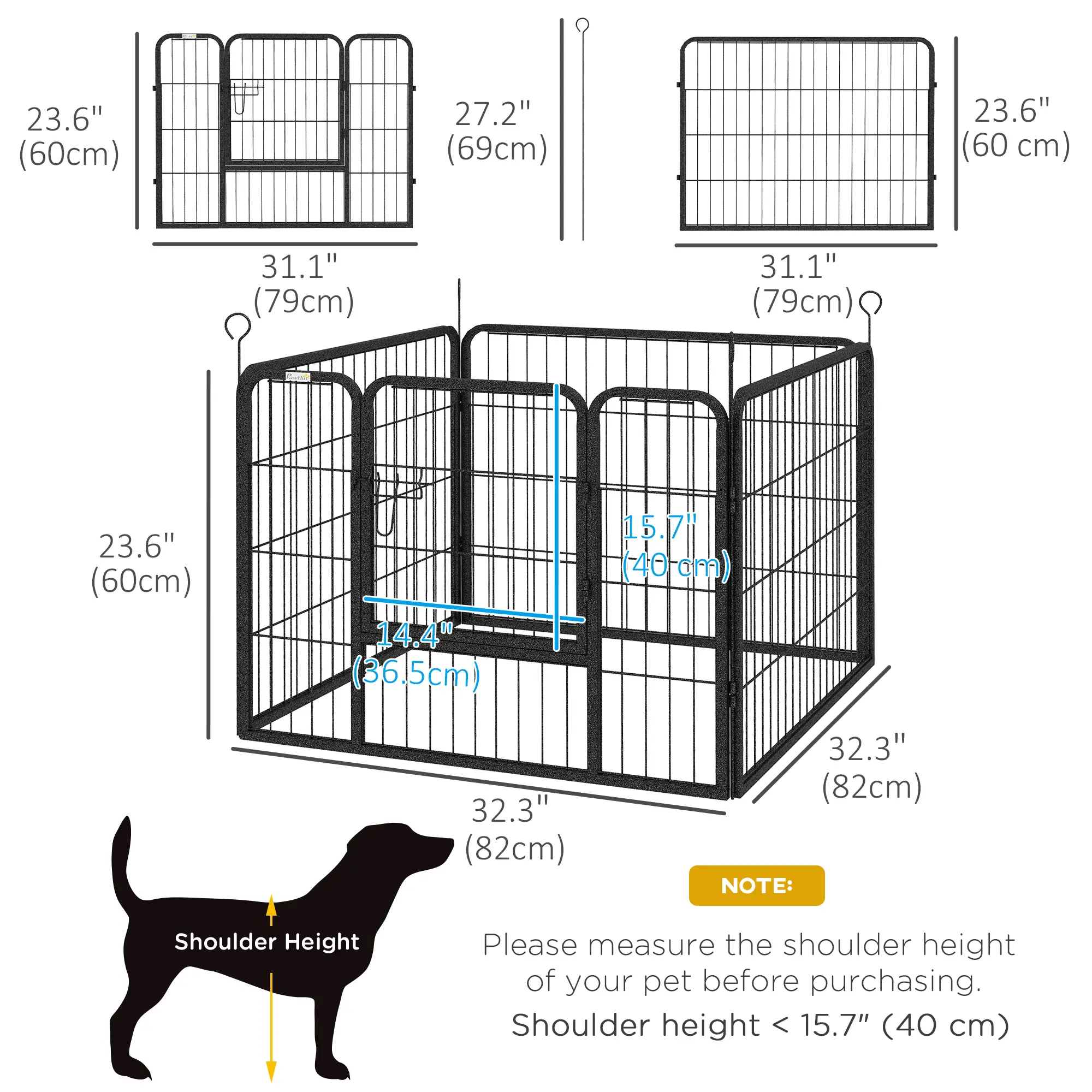 Metal Pet Playpen with Gate, Indoor Outdoor, Small Animal - Image 3