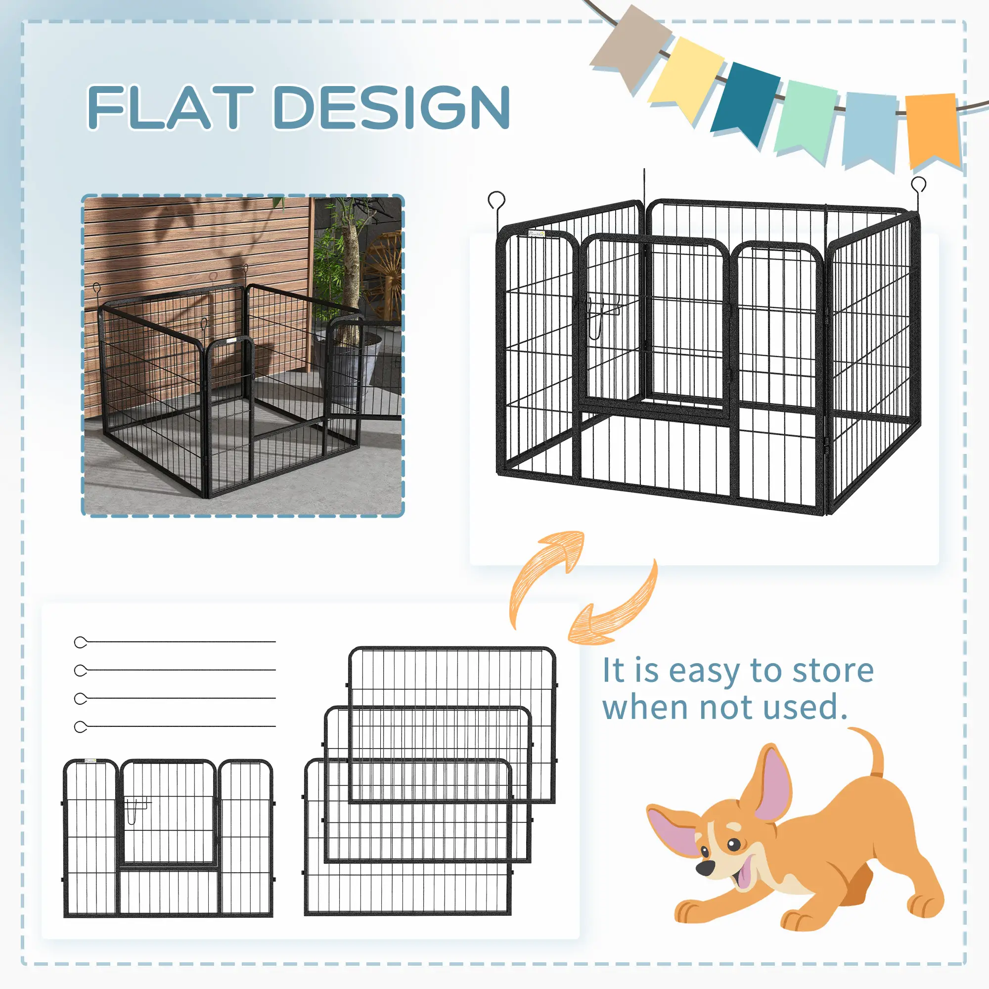 Metal Pet Playpen with Gate, Indoor Outdoor, Small Animal - Image 5