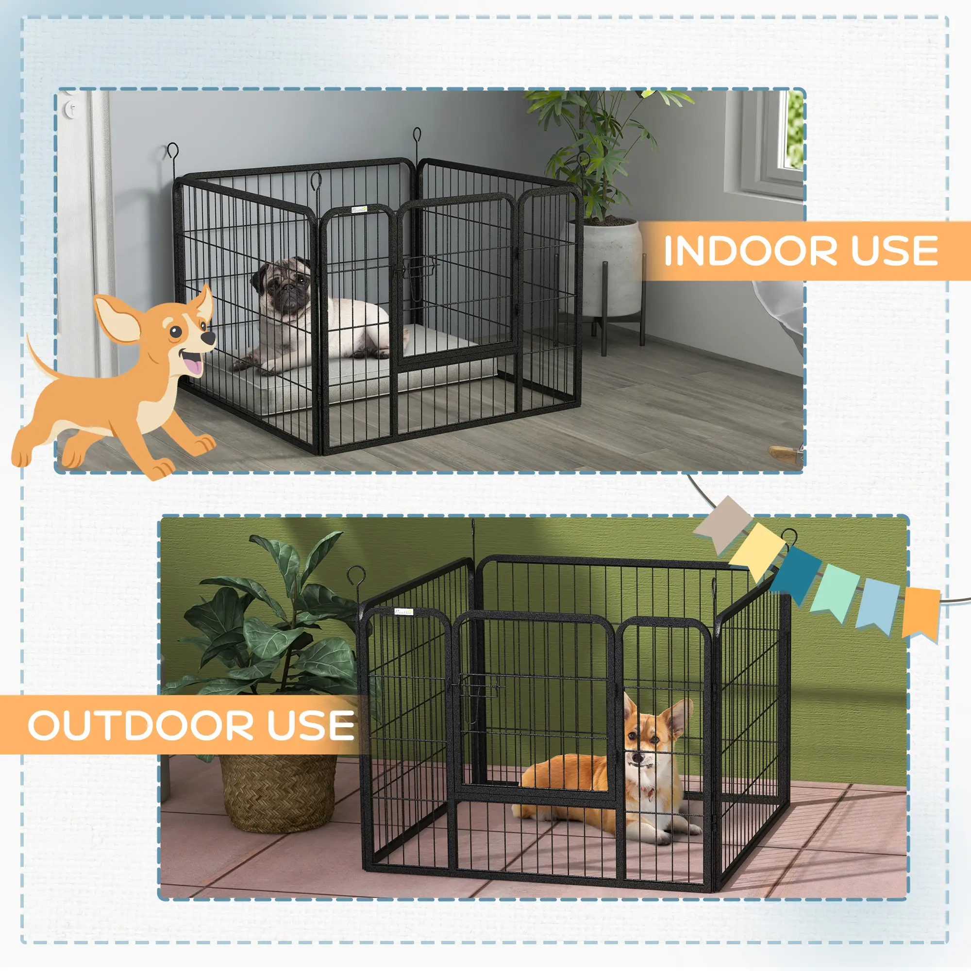 Metal Pet Playpen with Gate, Indoor Outdoor, Small Animal - Image 6