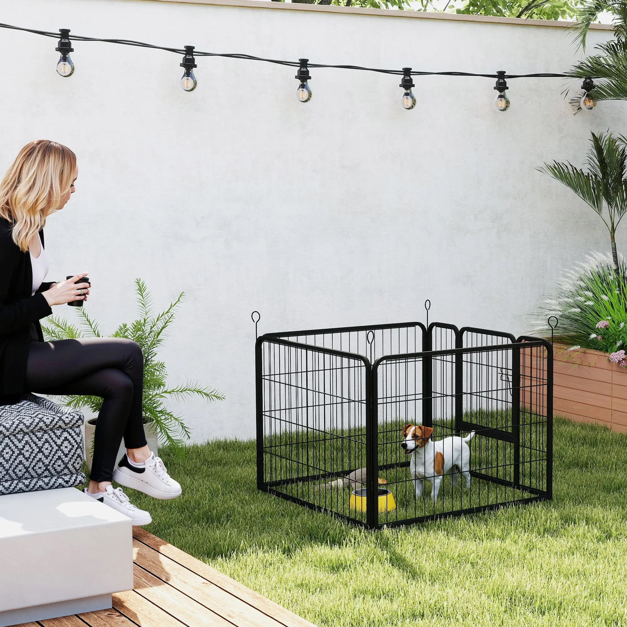 Metal Pet Playpen with Gate, Indoor Outdoor, Small Animal - Image 8