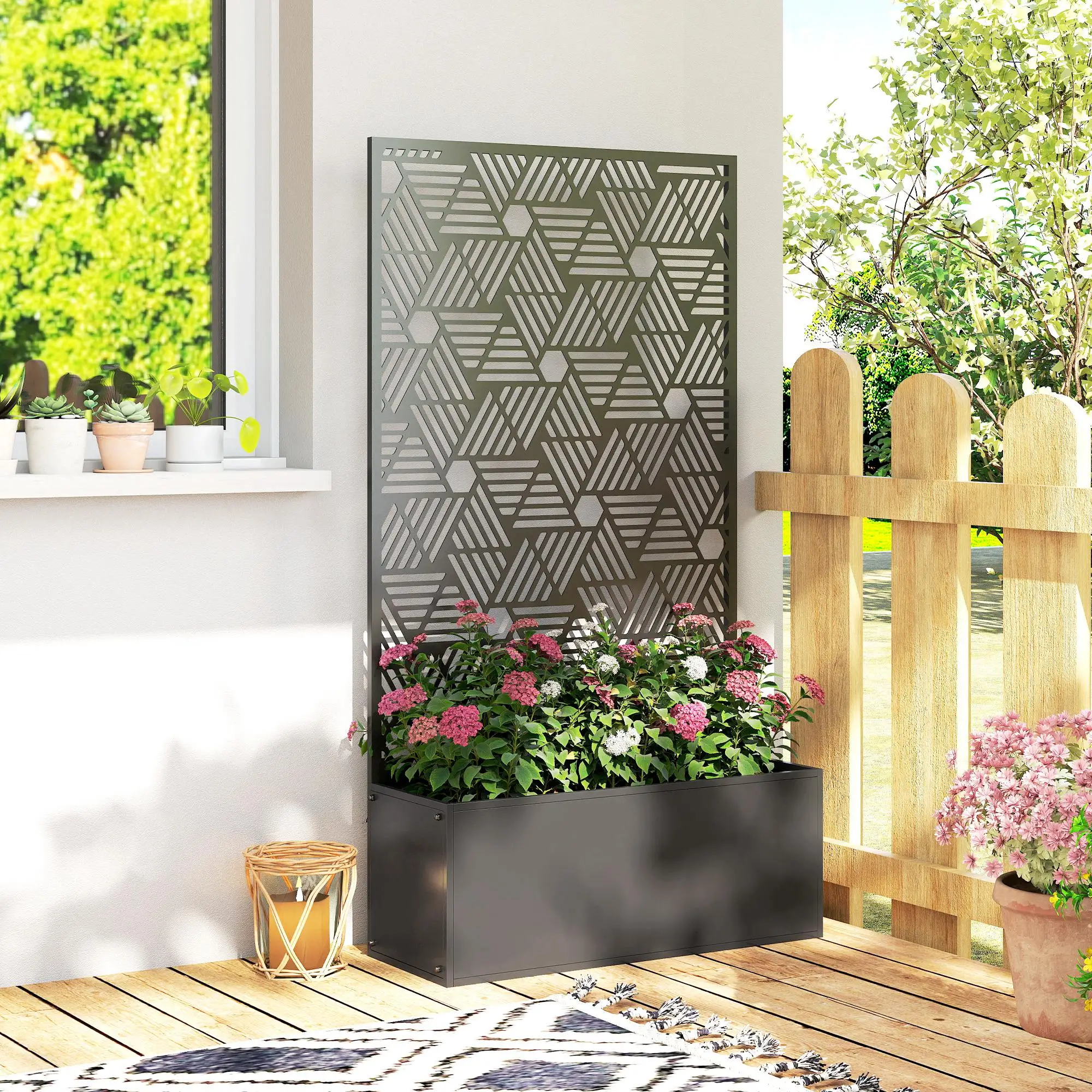 Metal Planter Box With Trellis, 44.5" Tall, Raised Garden Bed - Image 10